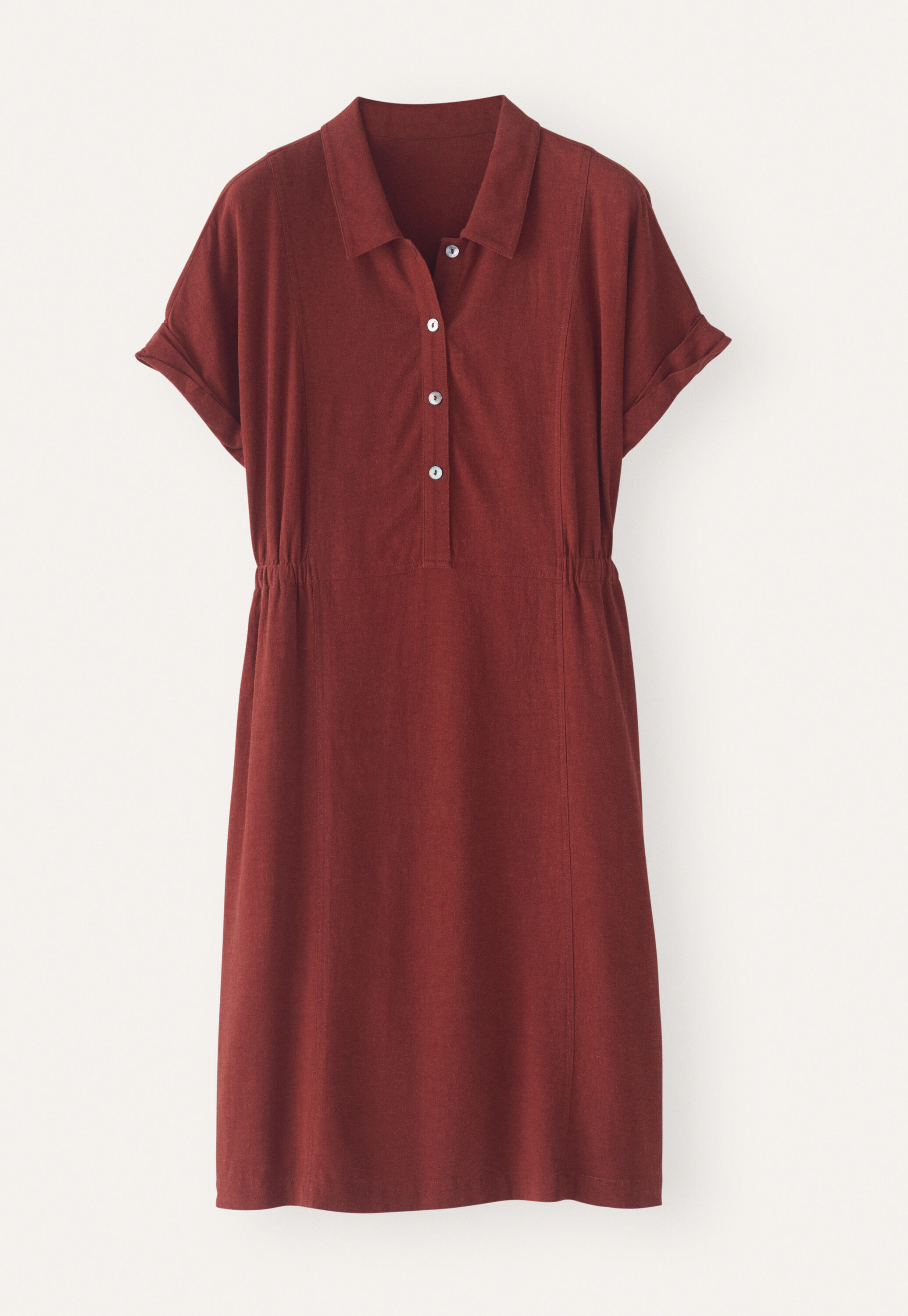 Collared short dress, Garnet, large