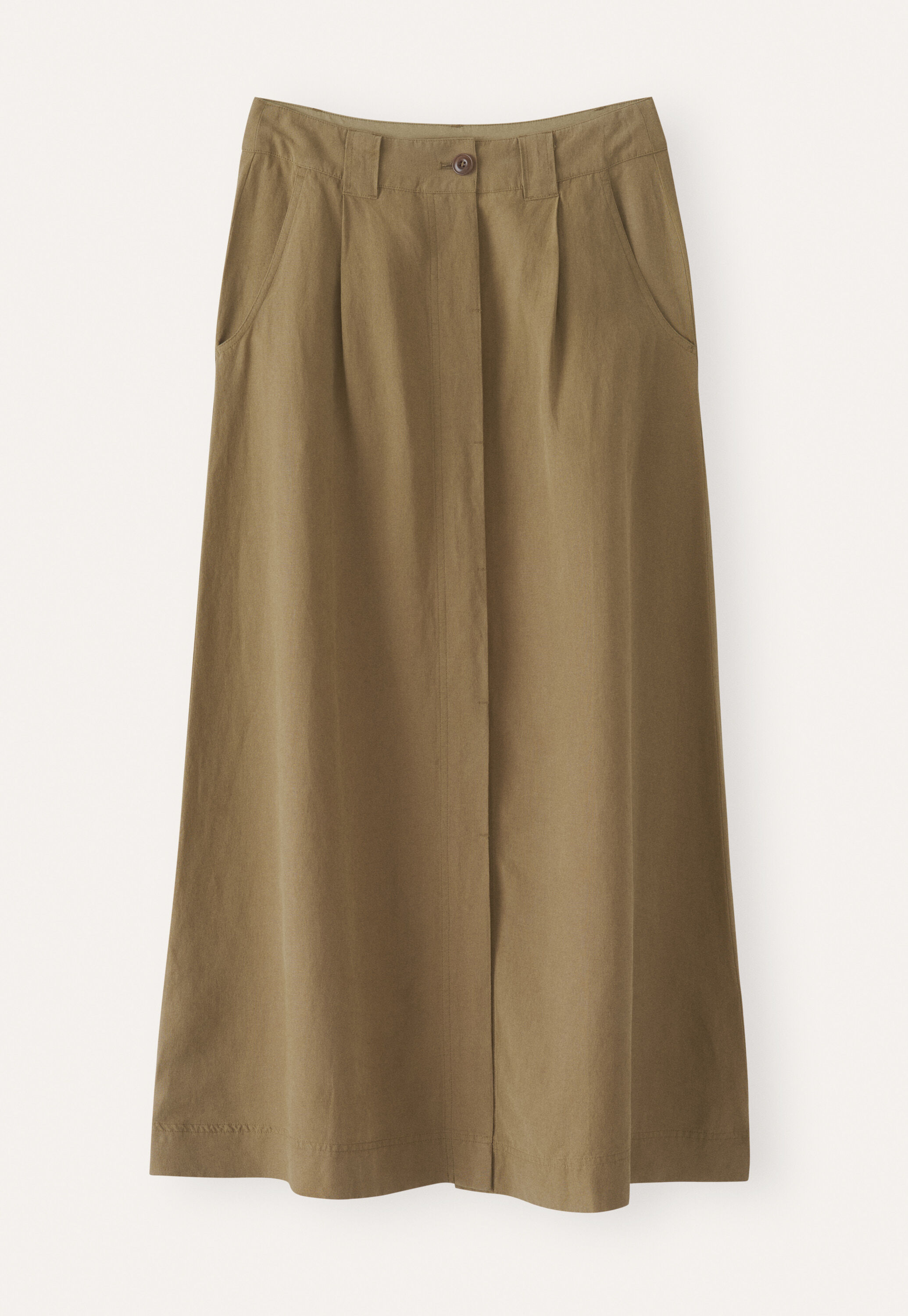 Button-front skirt, Bronze olive, large