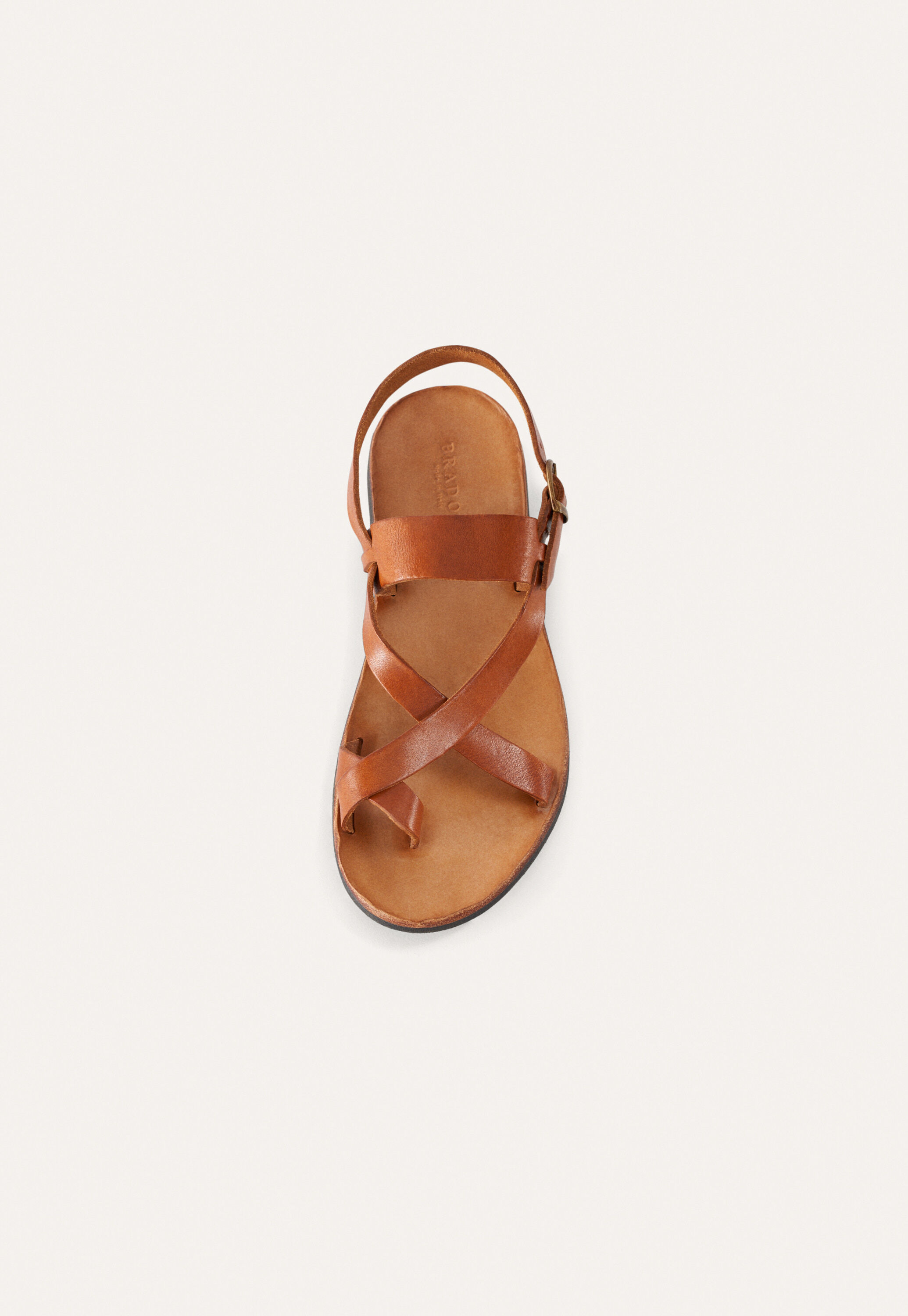Sandals with buckle back-strap, Tan, large