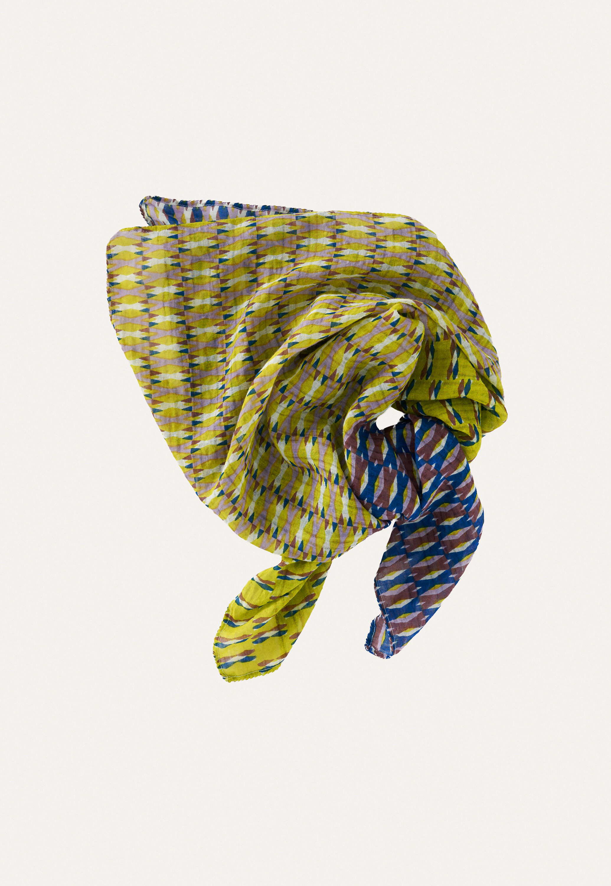 Lime print square scarf