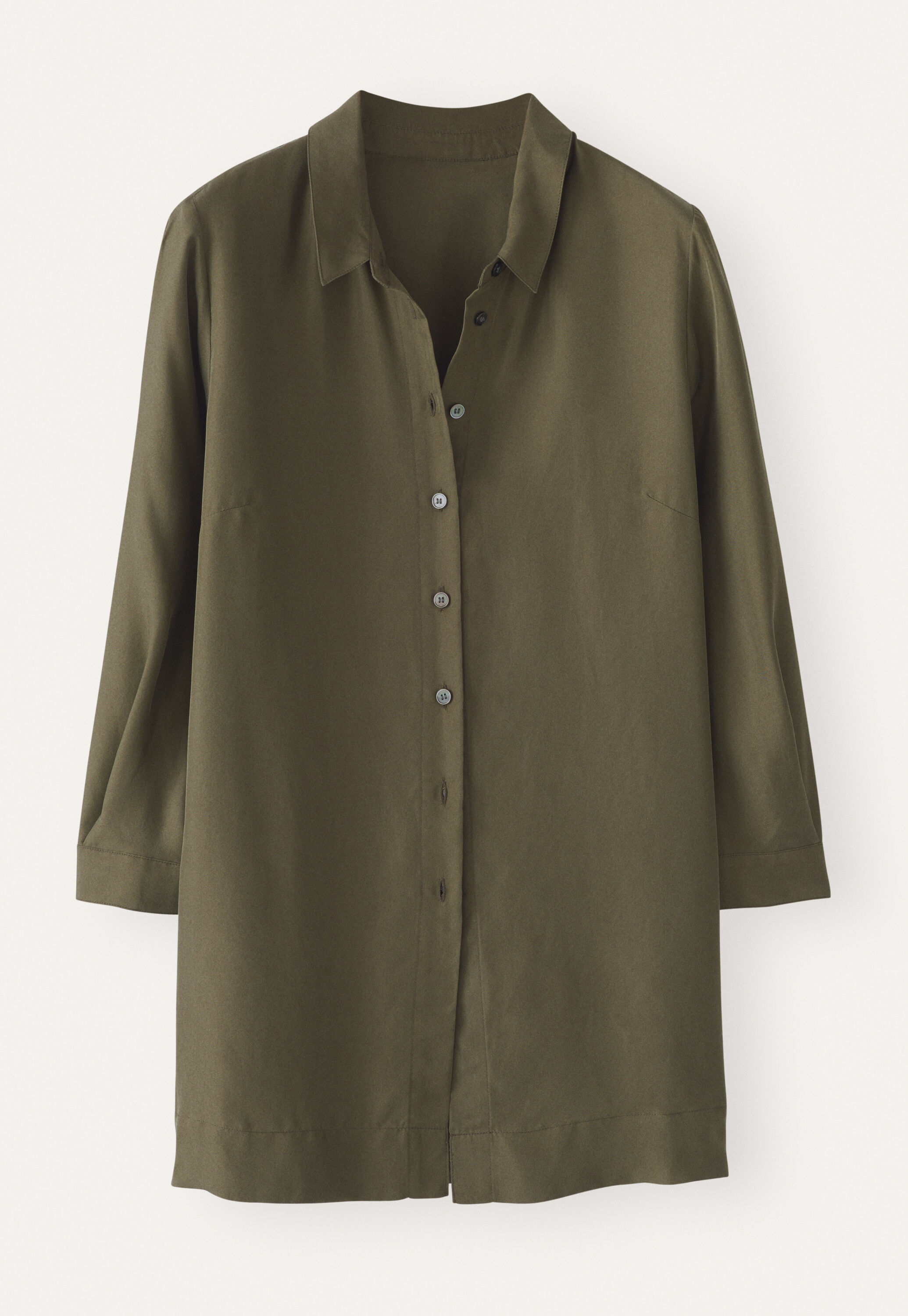 Deep side-split shirt