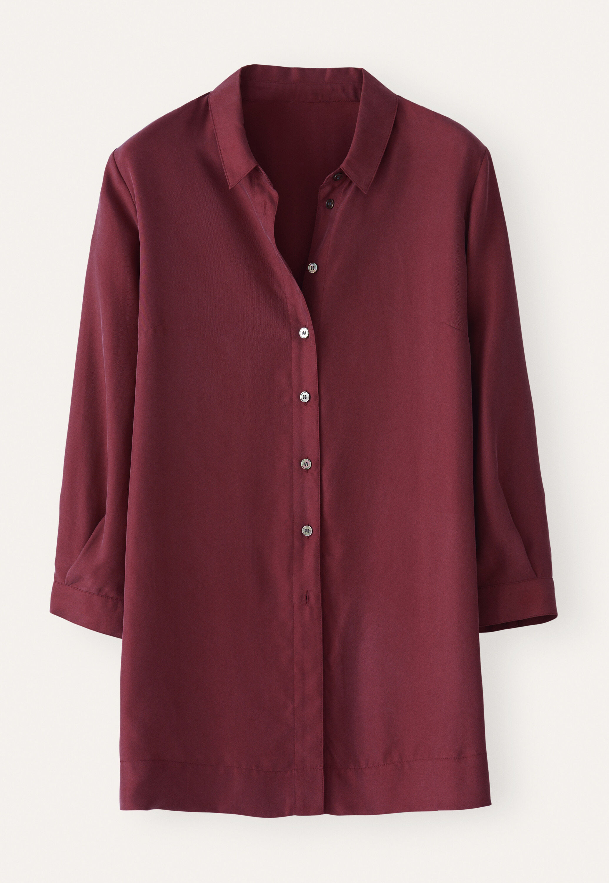 Deep side-split shirt