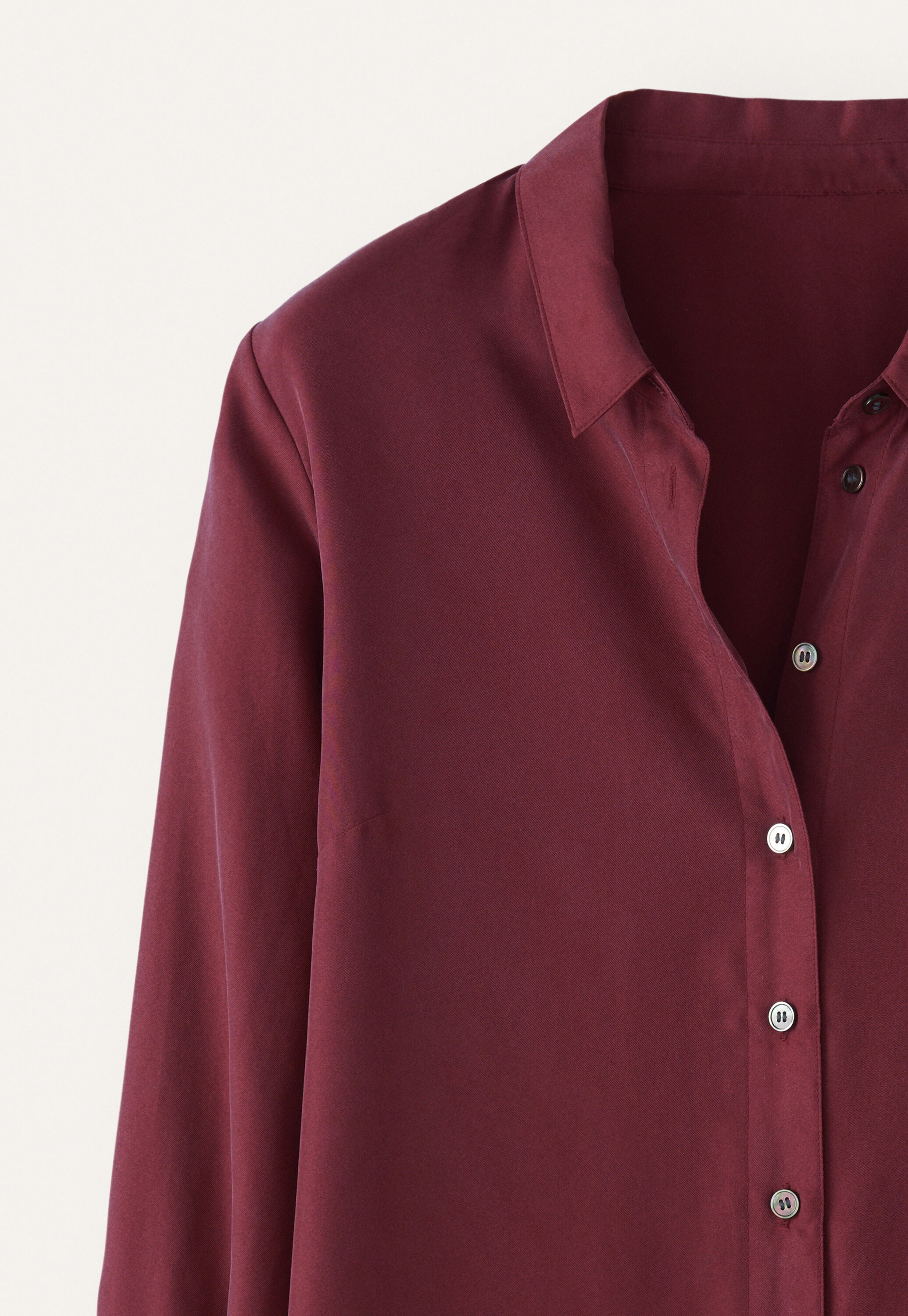 Deep side-split shirt