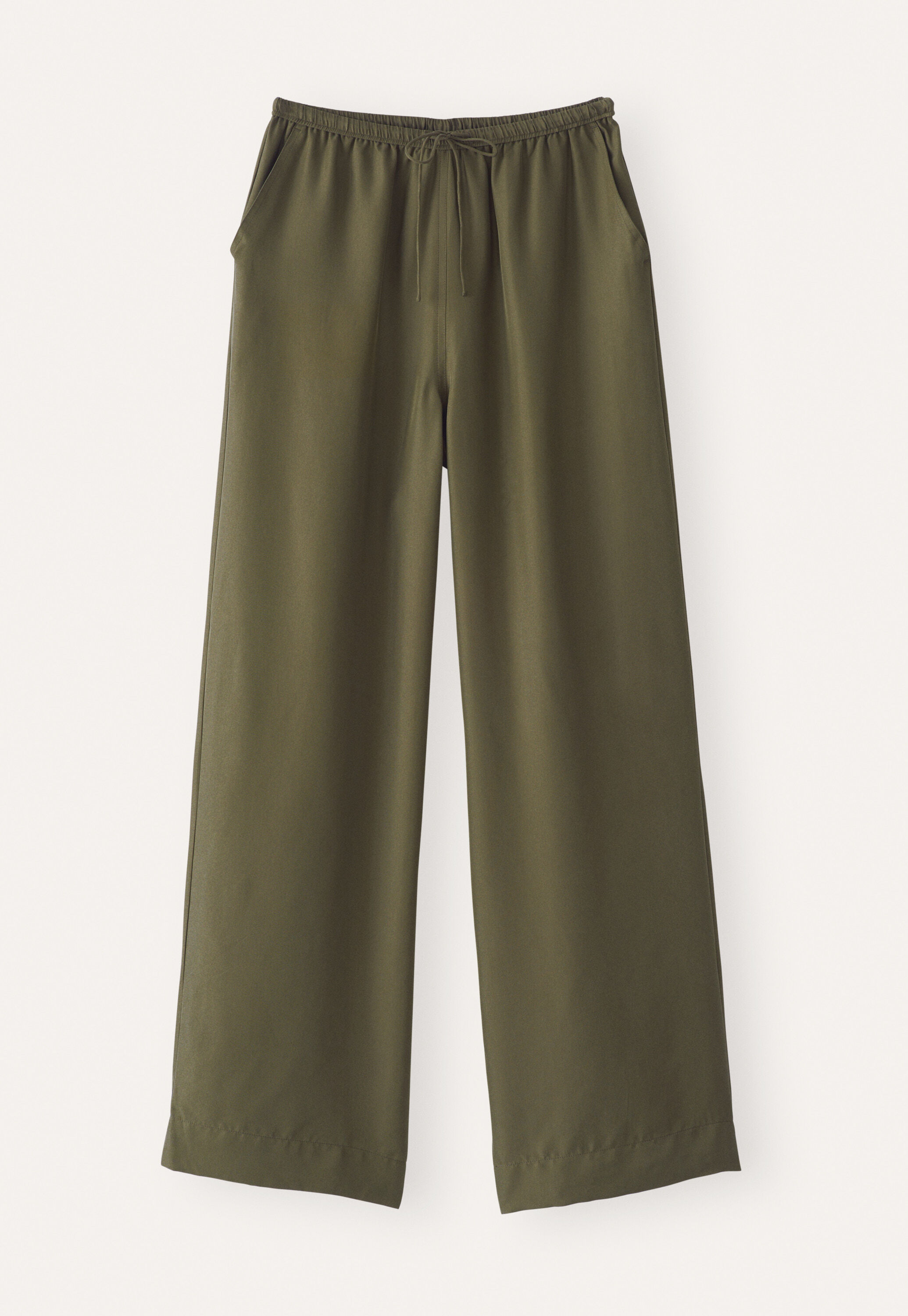 Wide-leg drawstring trousers