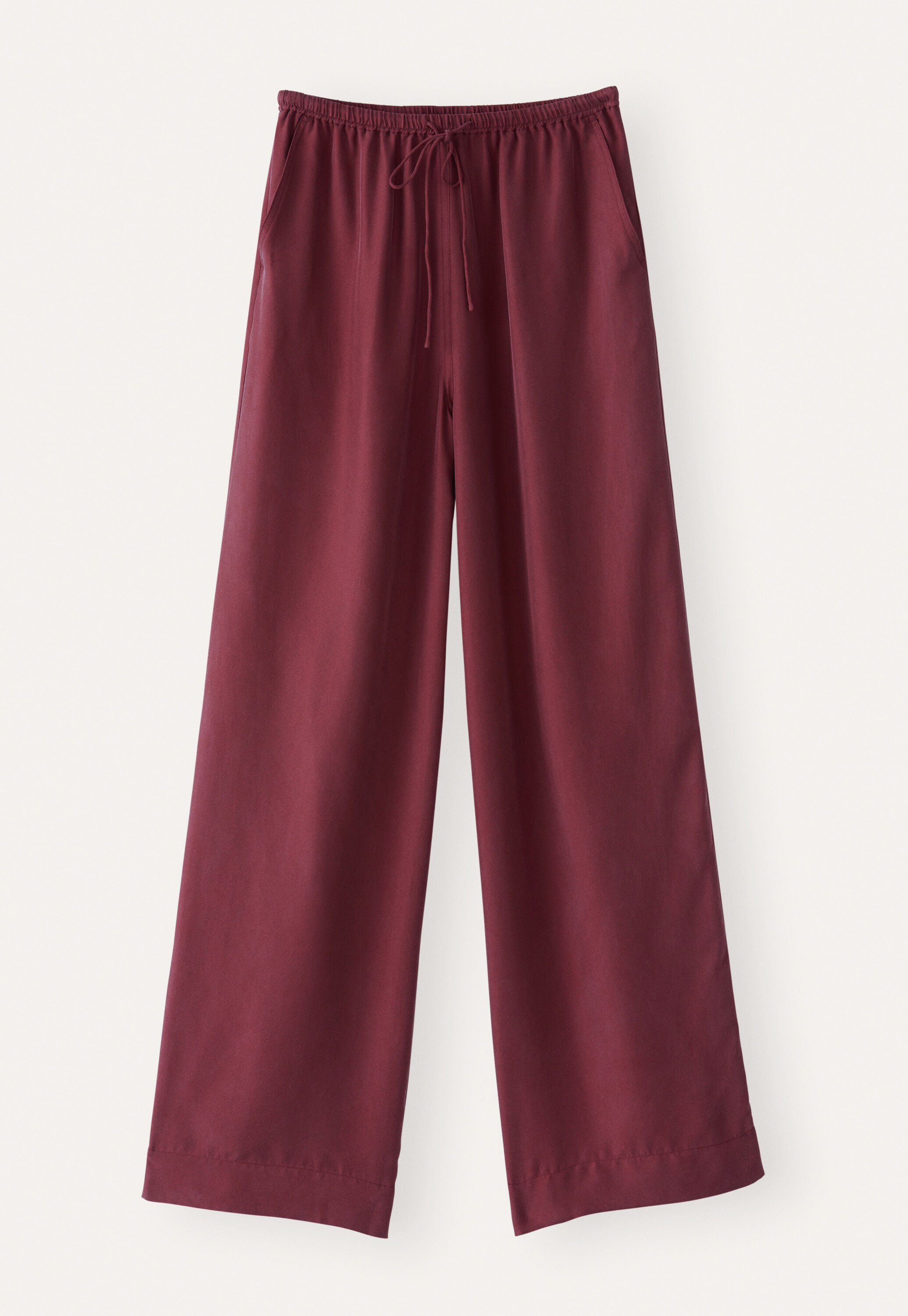 Wide-leg drawstring trousers