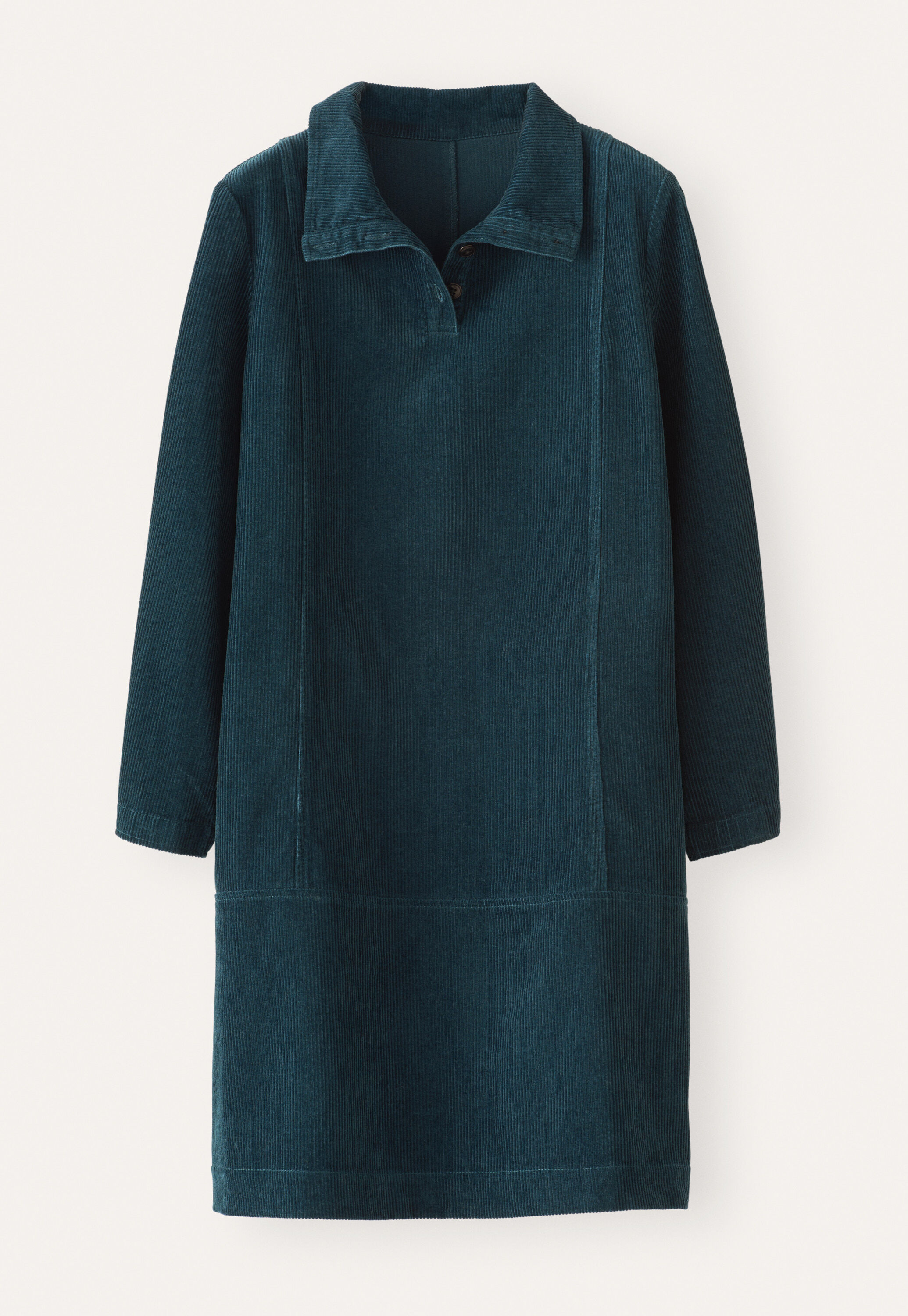 Cord funnel-neck dress