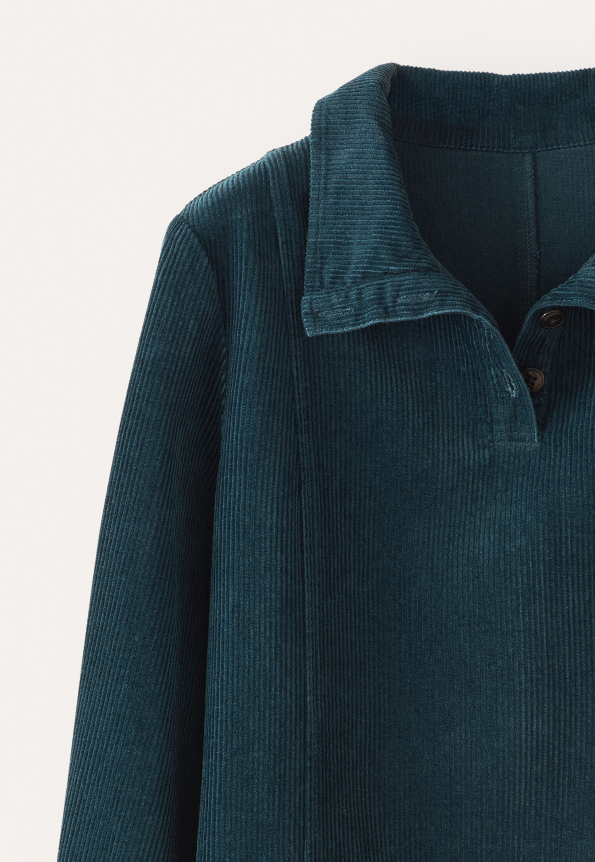 Cord funnel-neck dress
