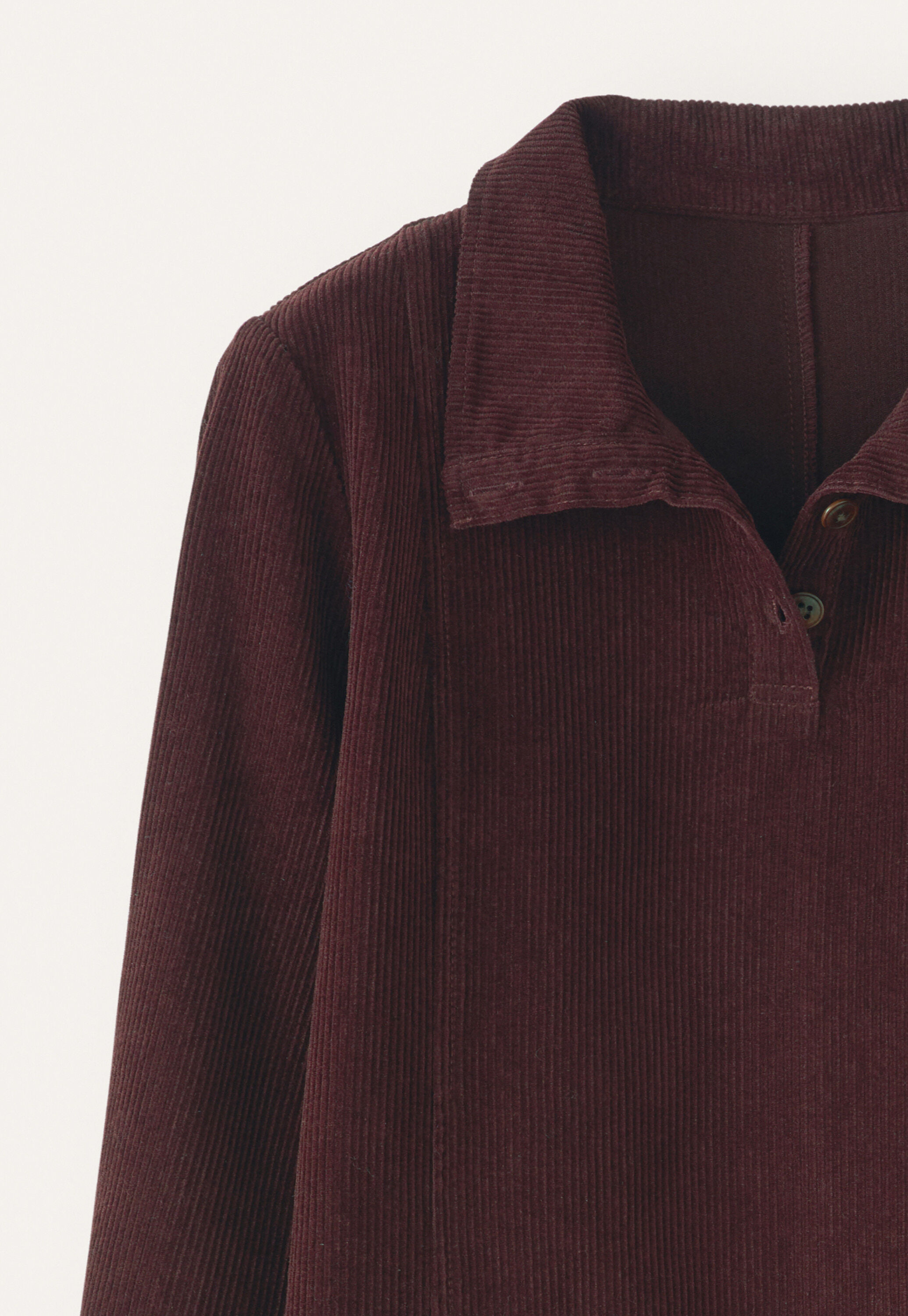 Cord funnel-neck dress