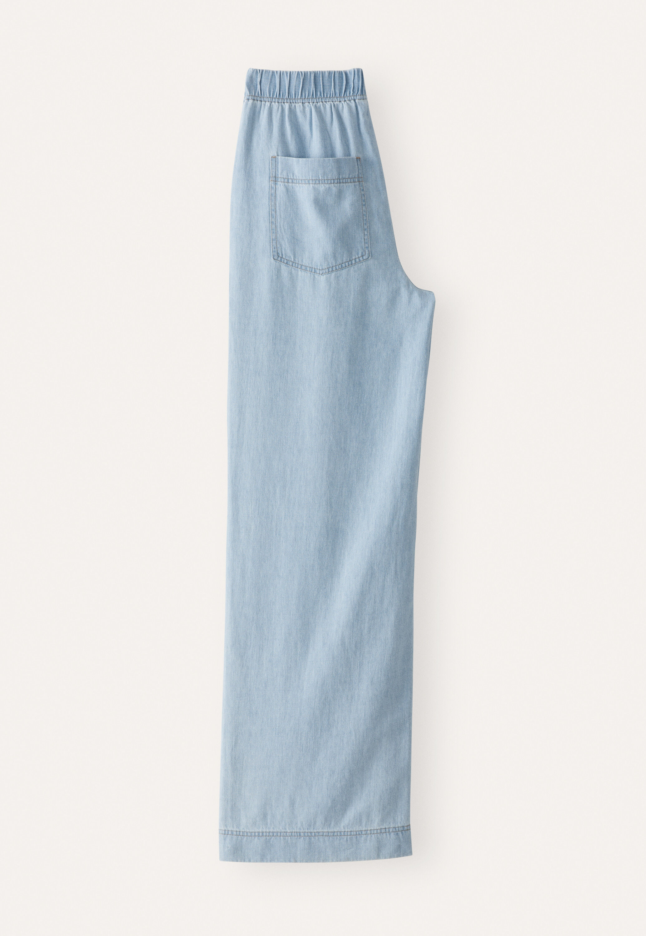 Indigo-dyed wide trousers, Pale denim, large