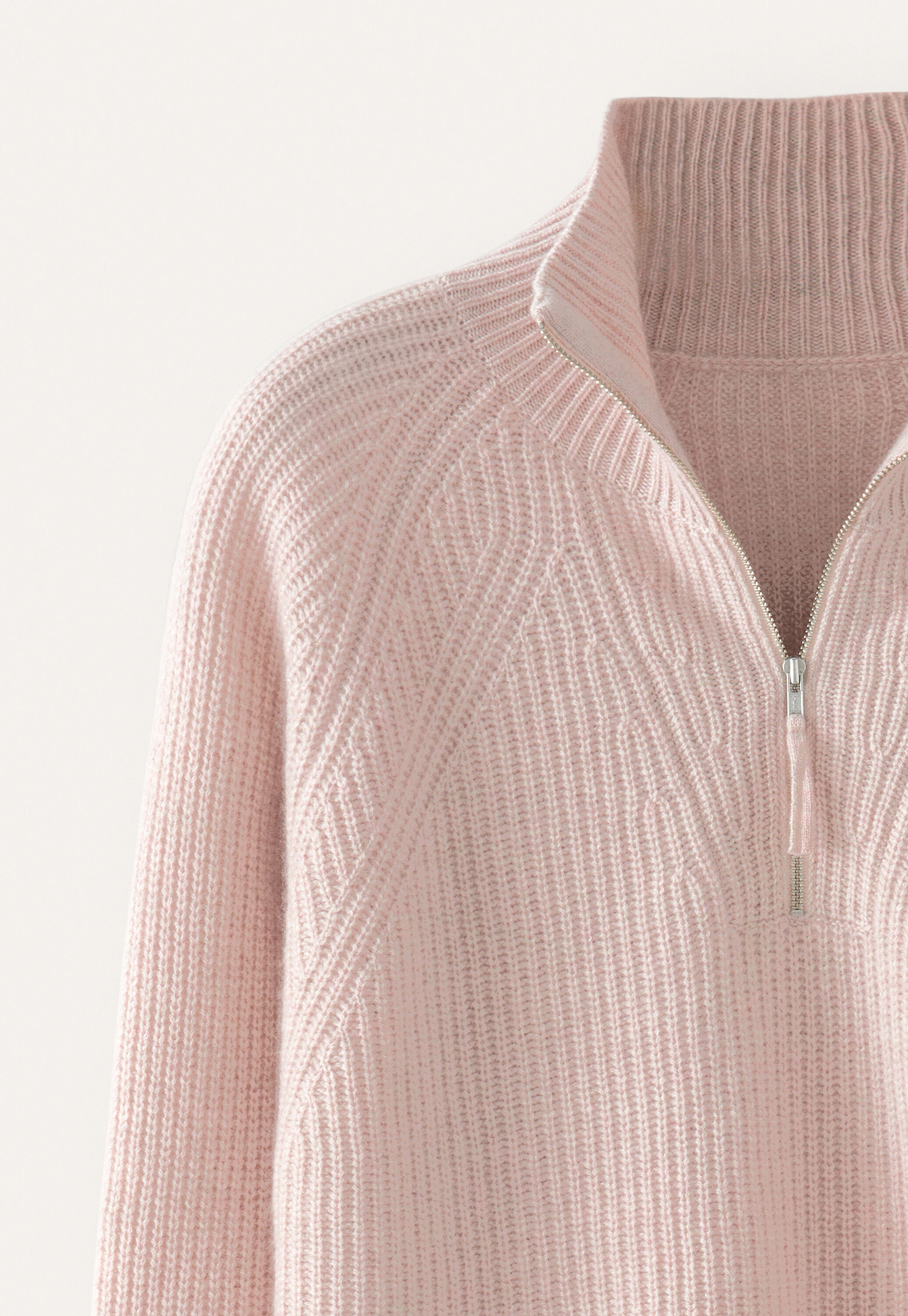 Zip-front sweater, Grey rose, large