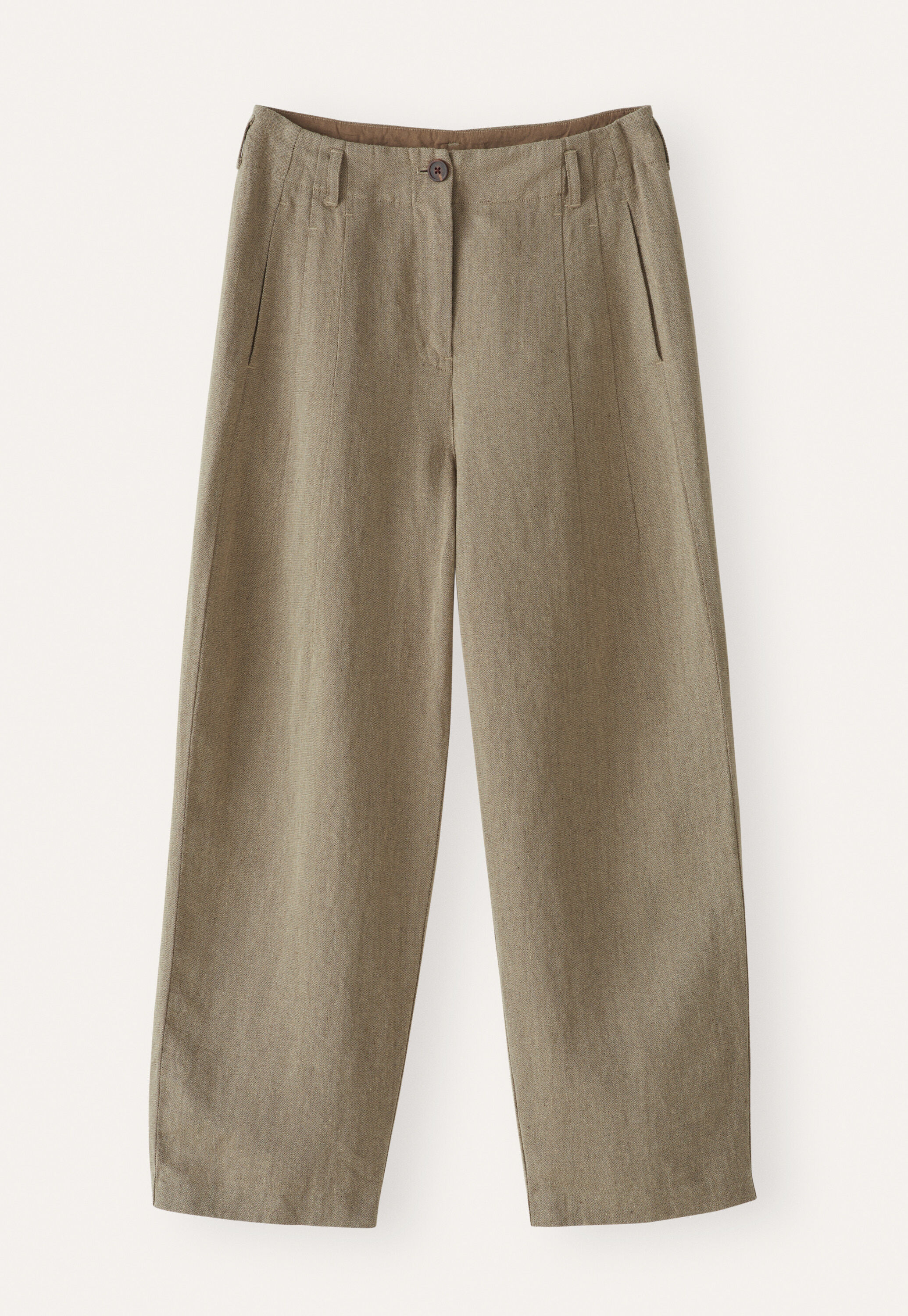 Barrel-leg trousers, Taupe, large