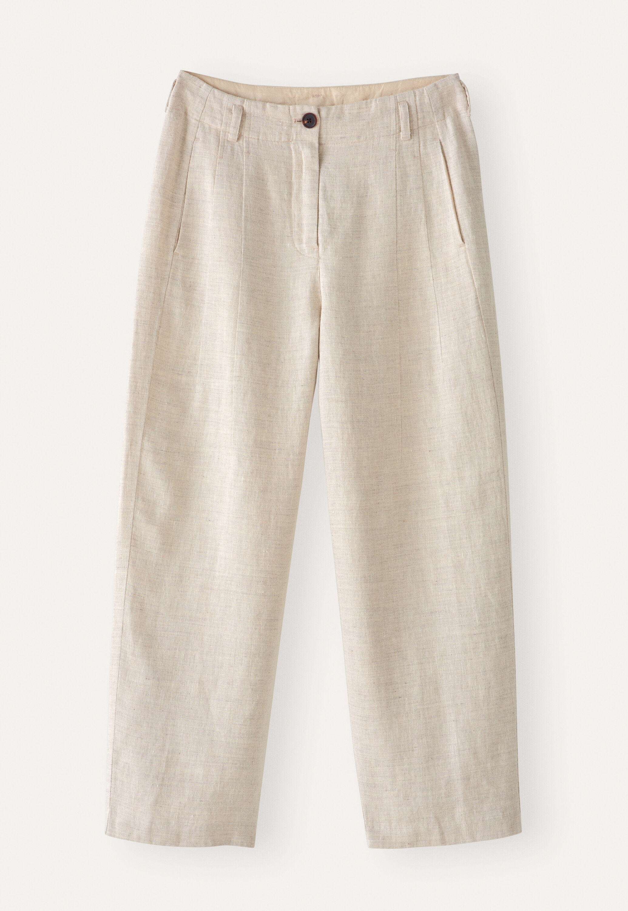 Barrel-leg trousers, Ecru grey, large