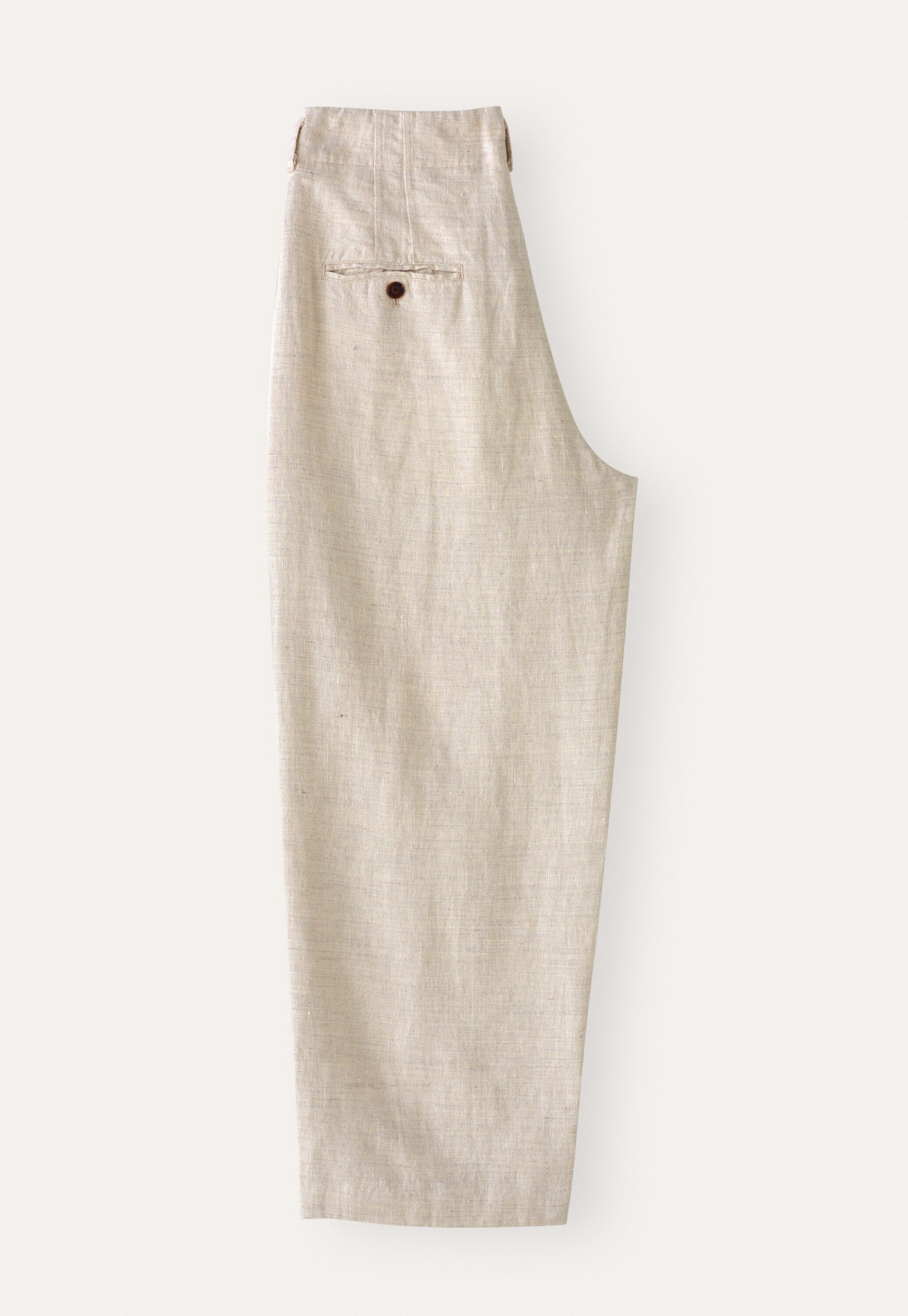 Barrel-leg trousers, Ecru grey, large