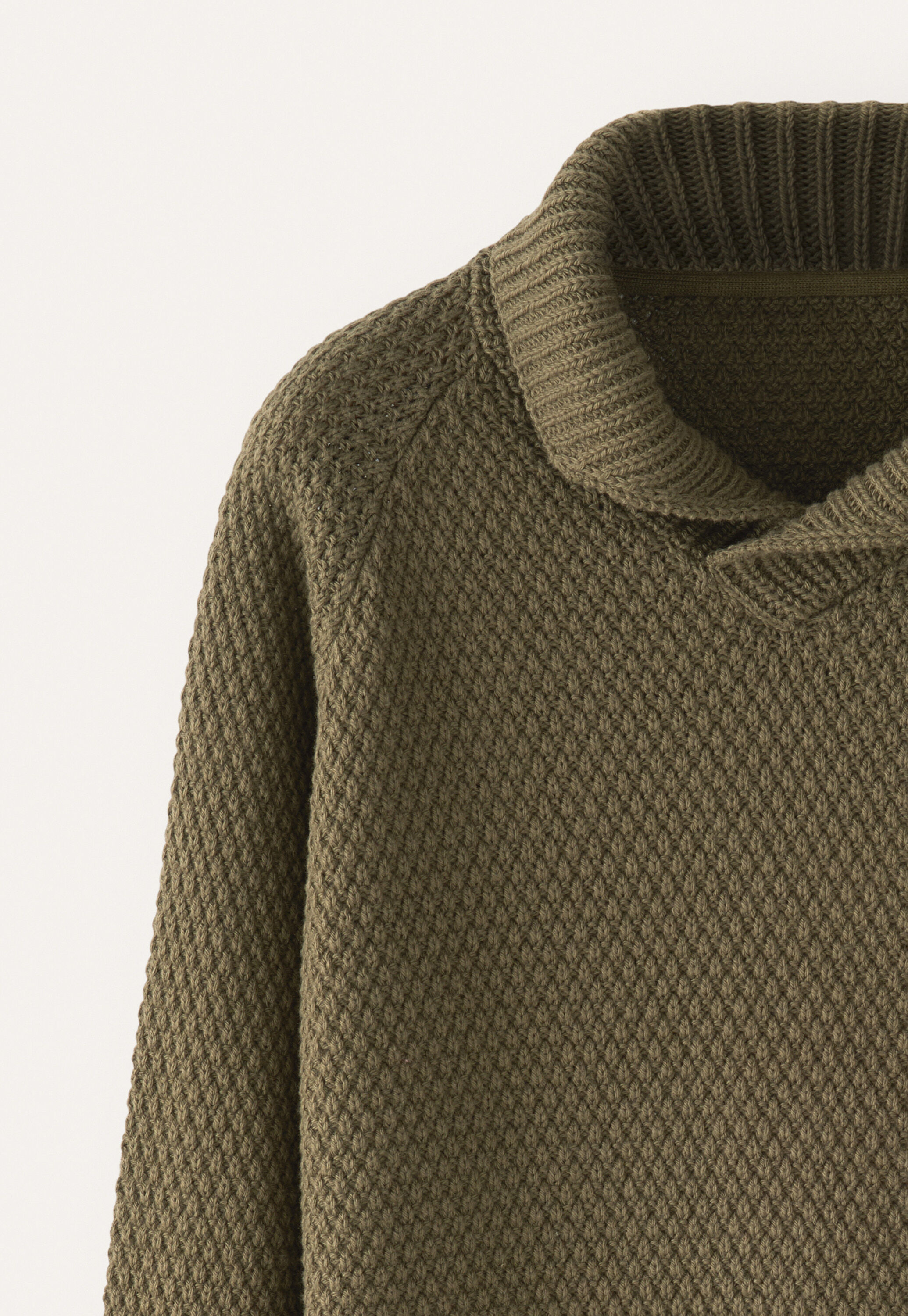Moss-stitch collared sweater