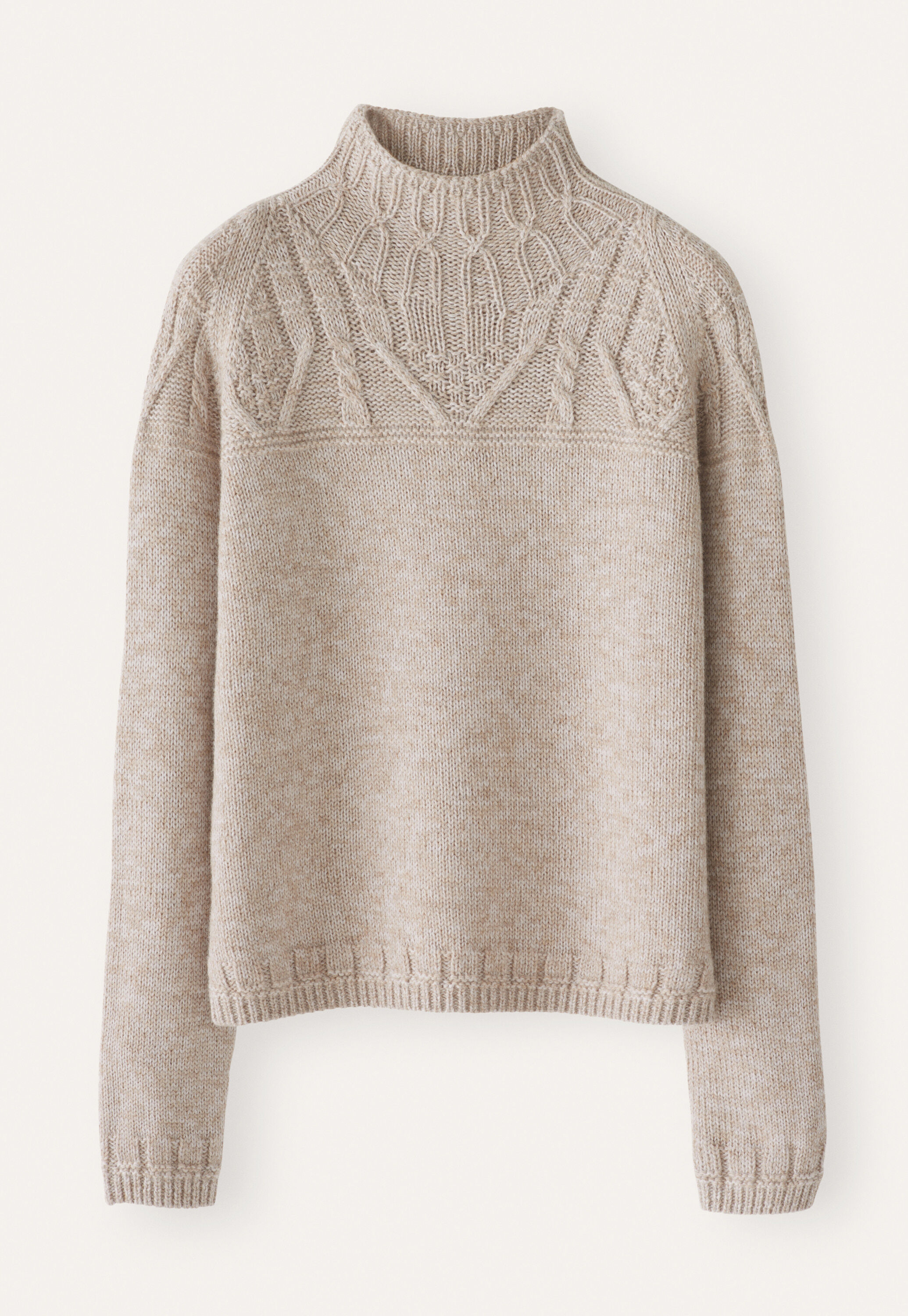 Cable-yoke sweater