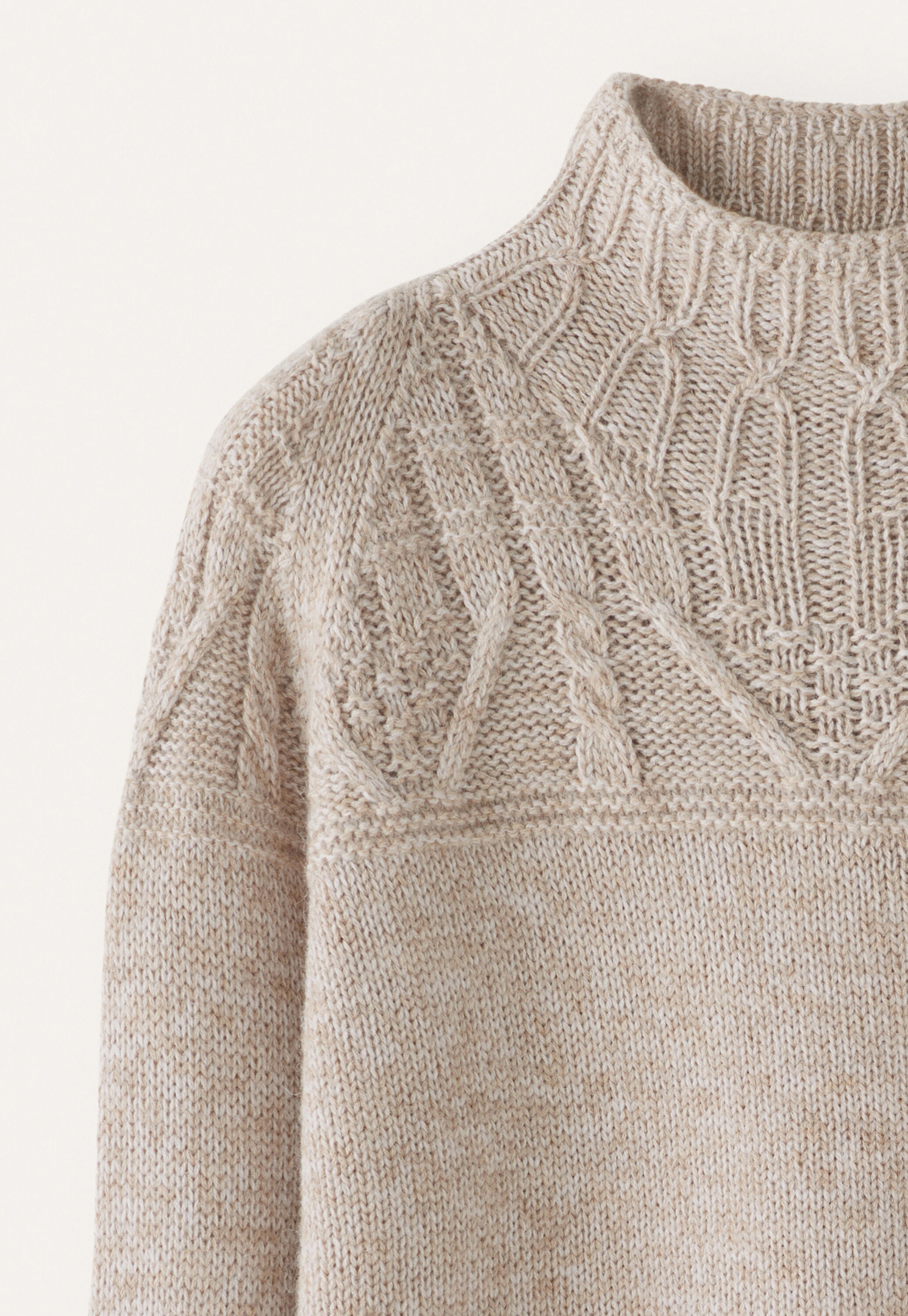 Cable-yoke sweater