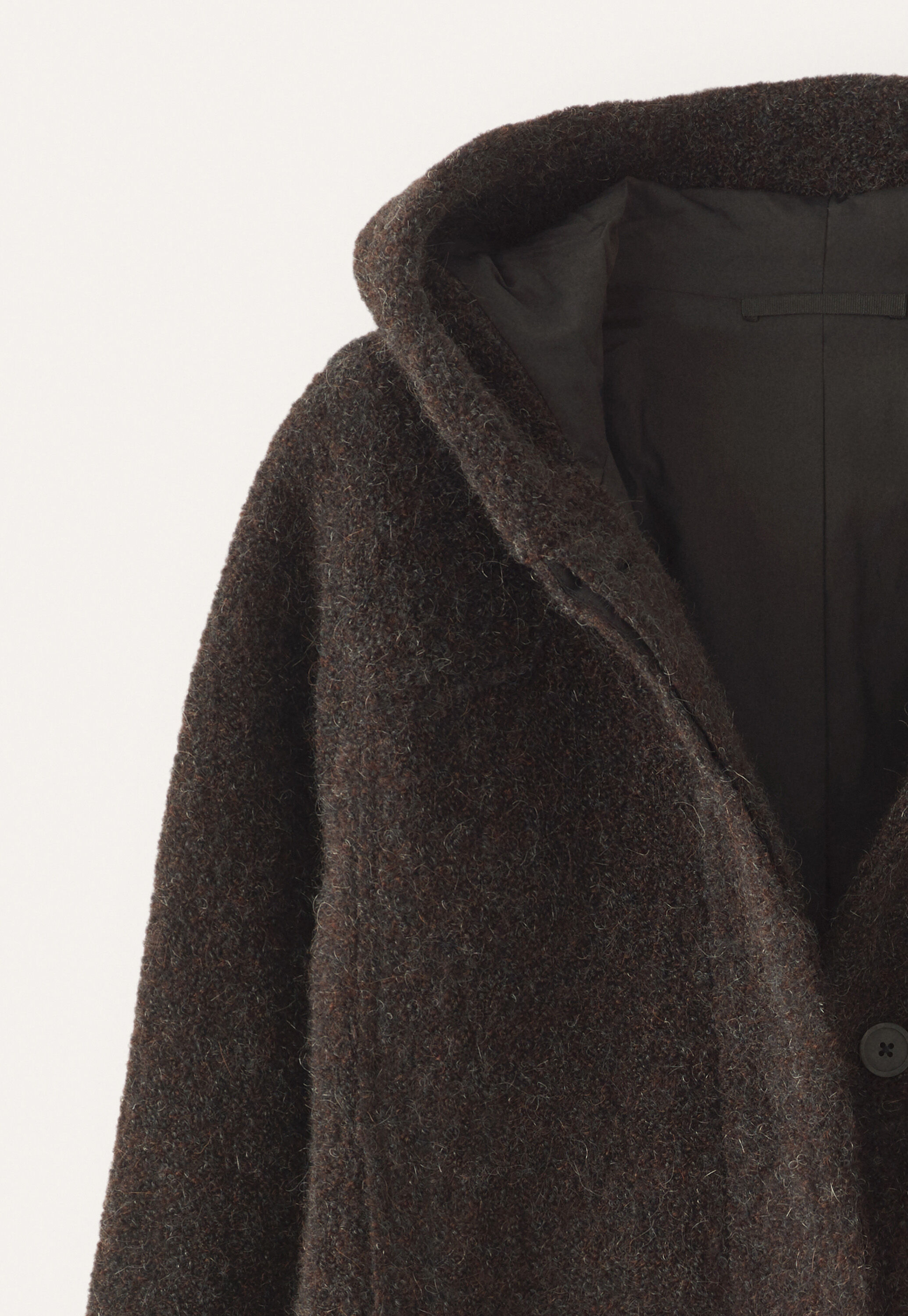 Hooded coat, Brown black, large