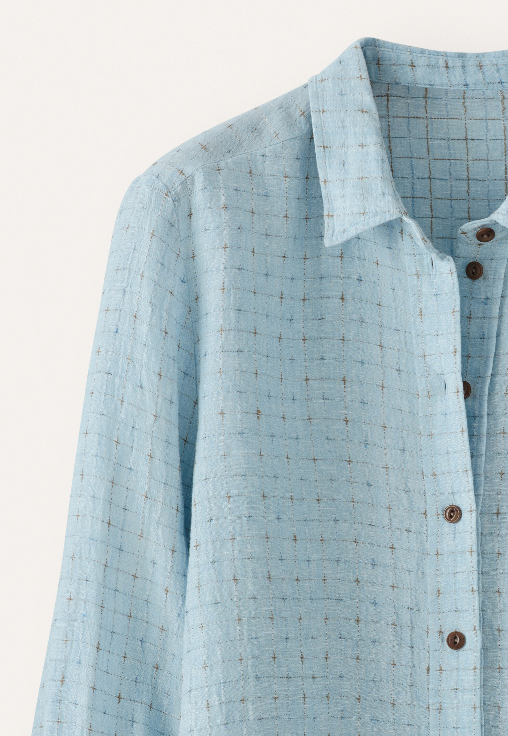 Cross-weave shirt, Soft blue, large