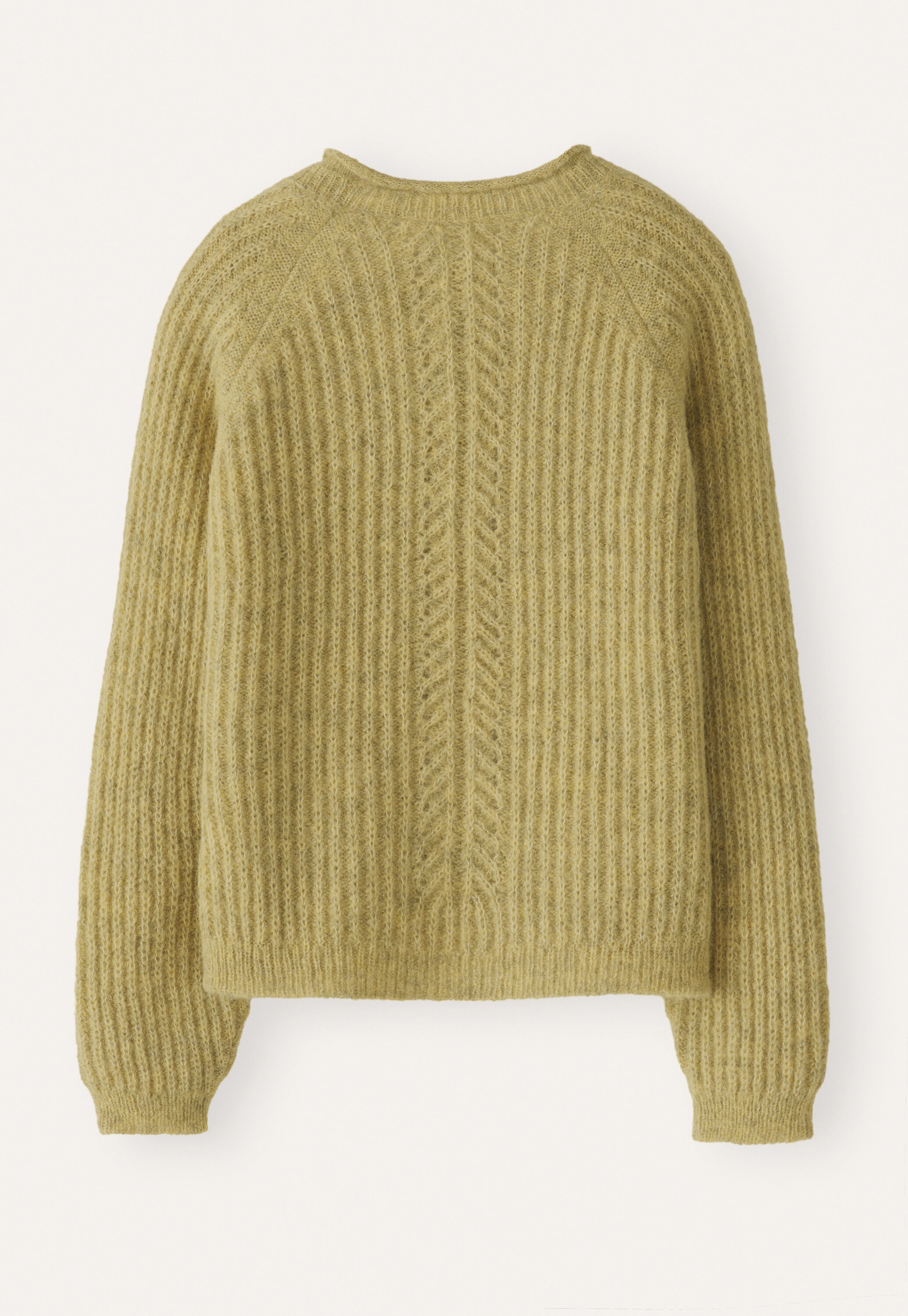 Round-neck ribbed sweater