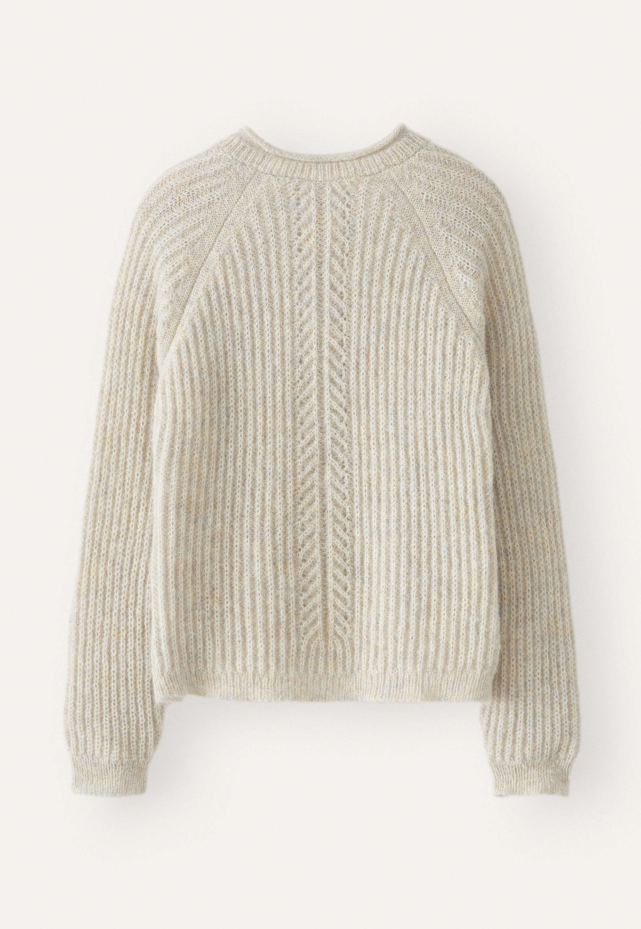 Round-neck ribbed sweater