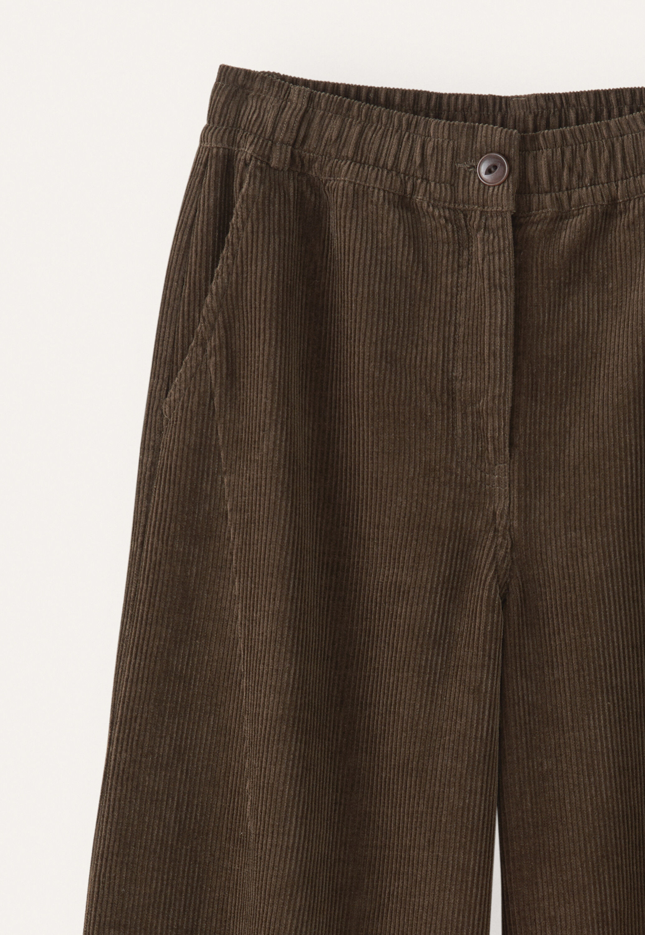 Cord dart-hem trousers