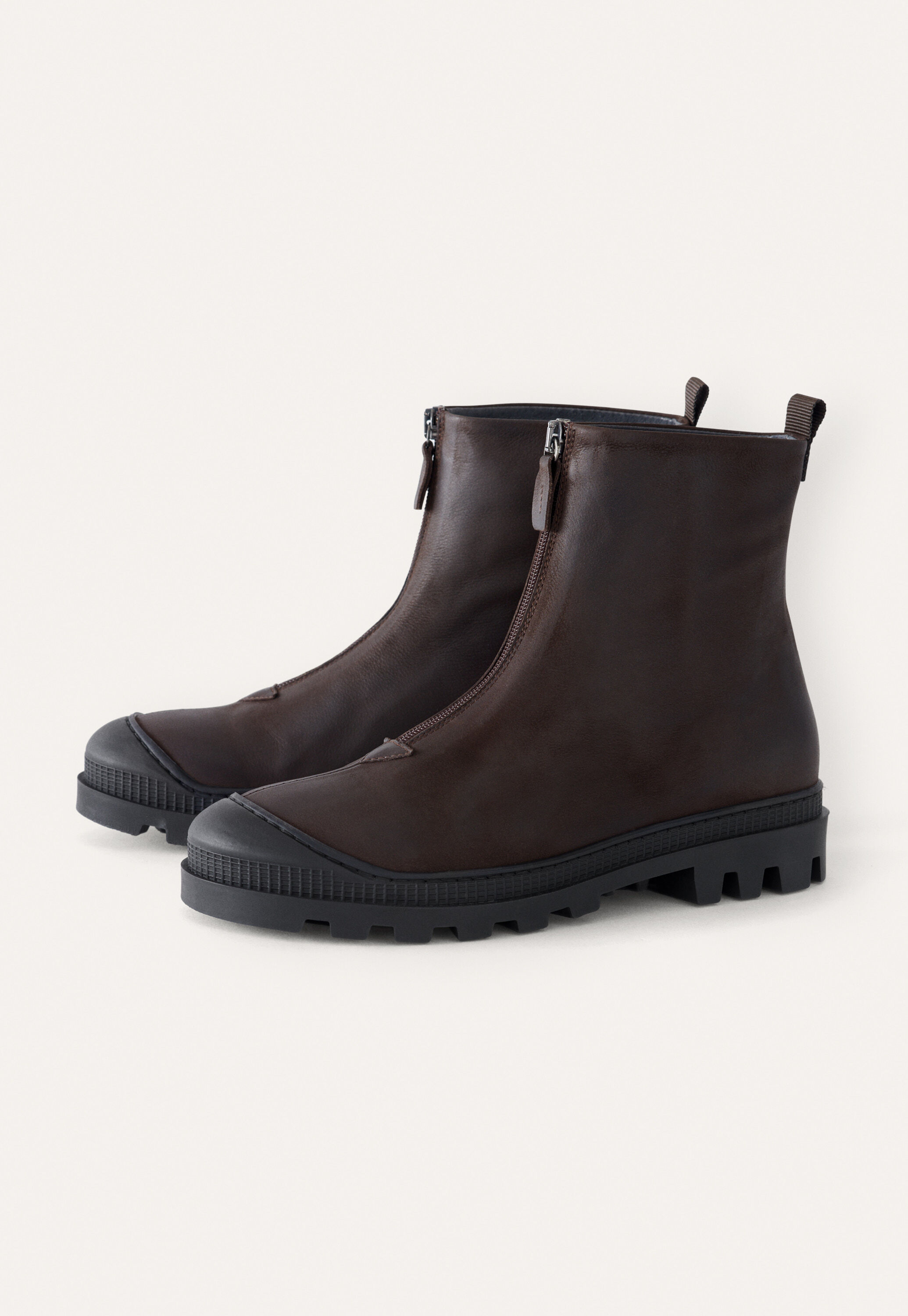 Zip-front boots