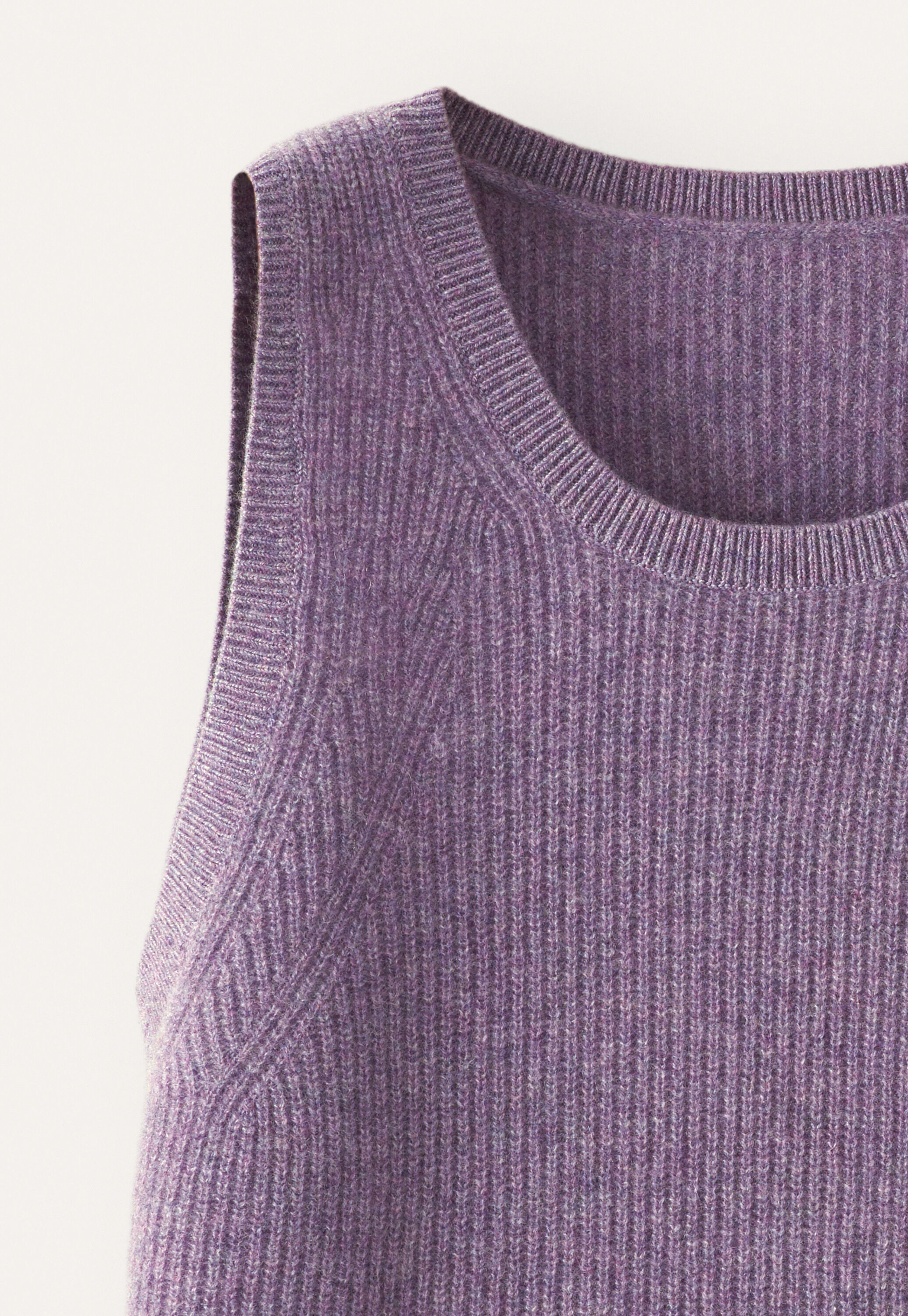 Sleeveless ribbed knit top, Purple, large