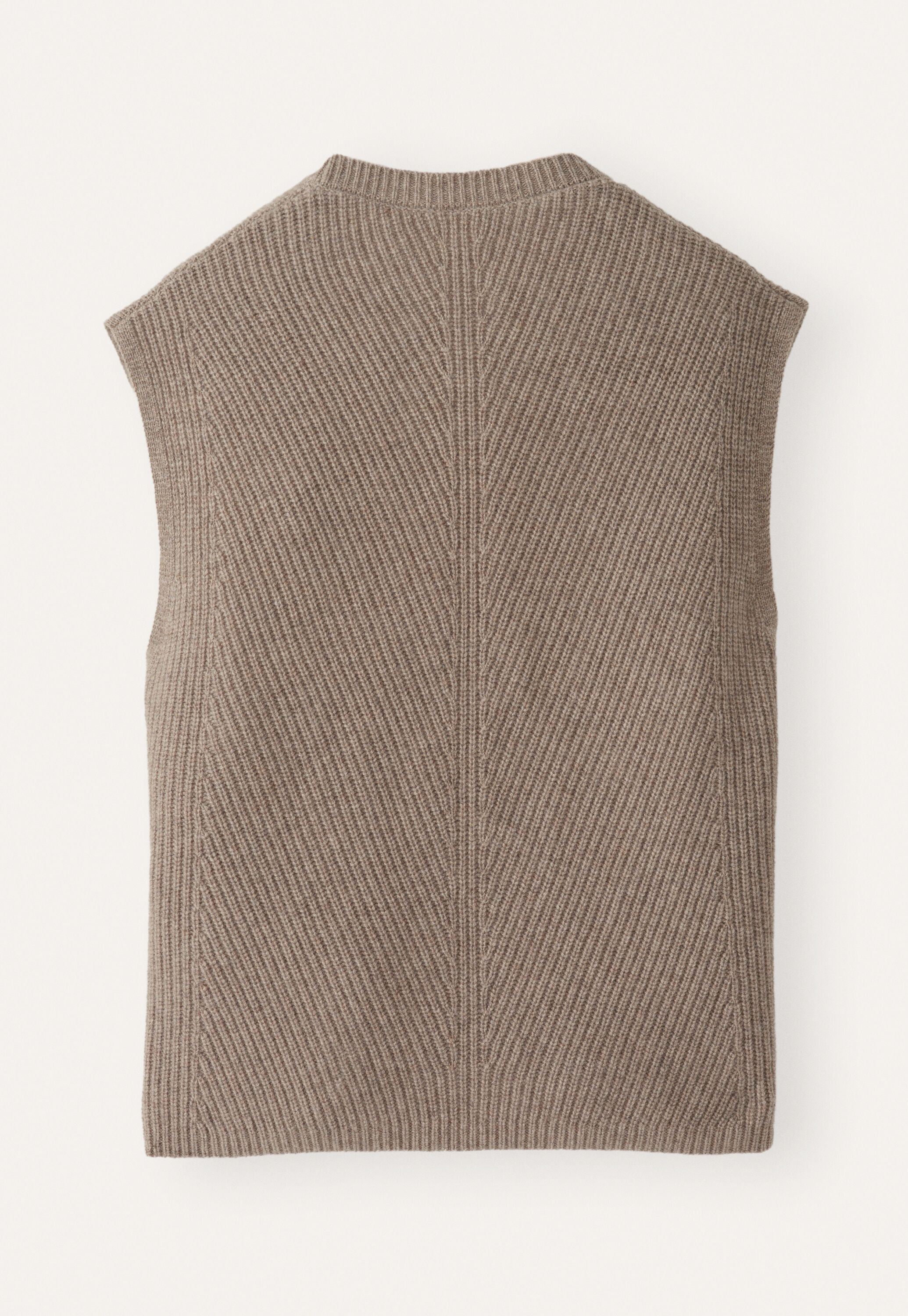 Sleeveless ribbed cardigan