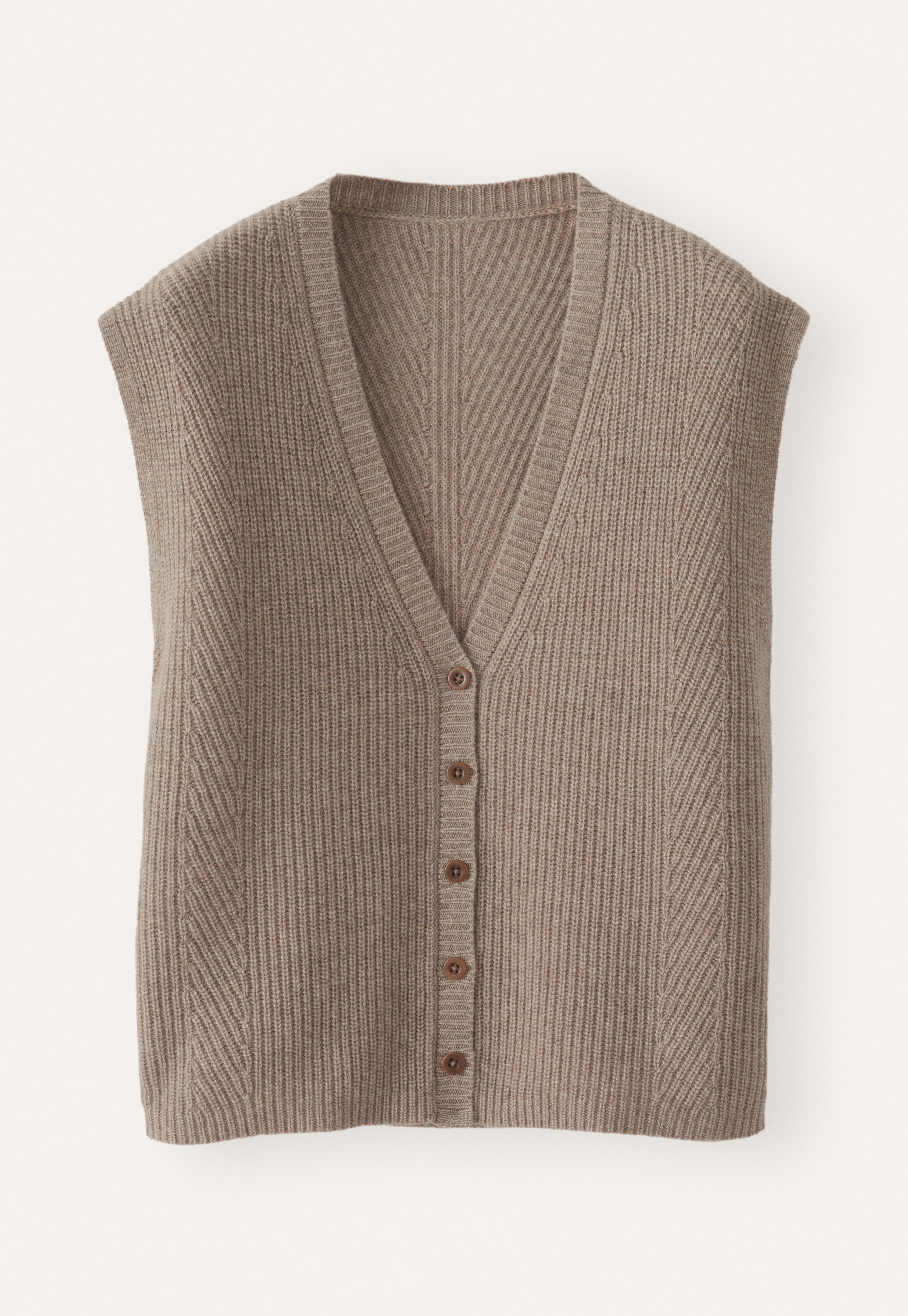 Sleeveless ribbed cardigan