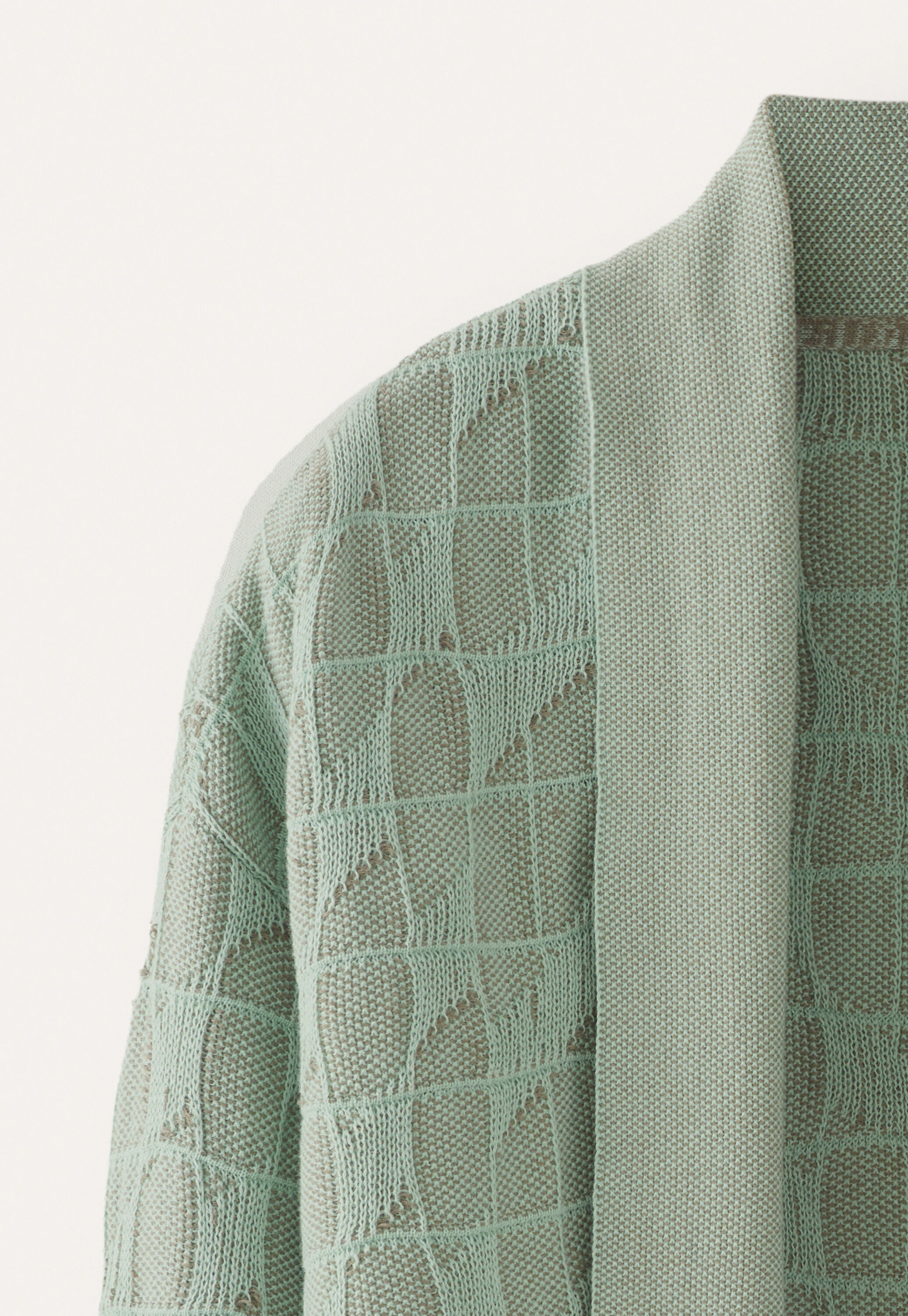 Patterned cardigan, Aqua taupe, large