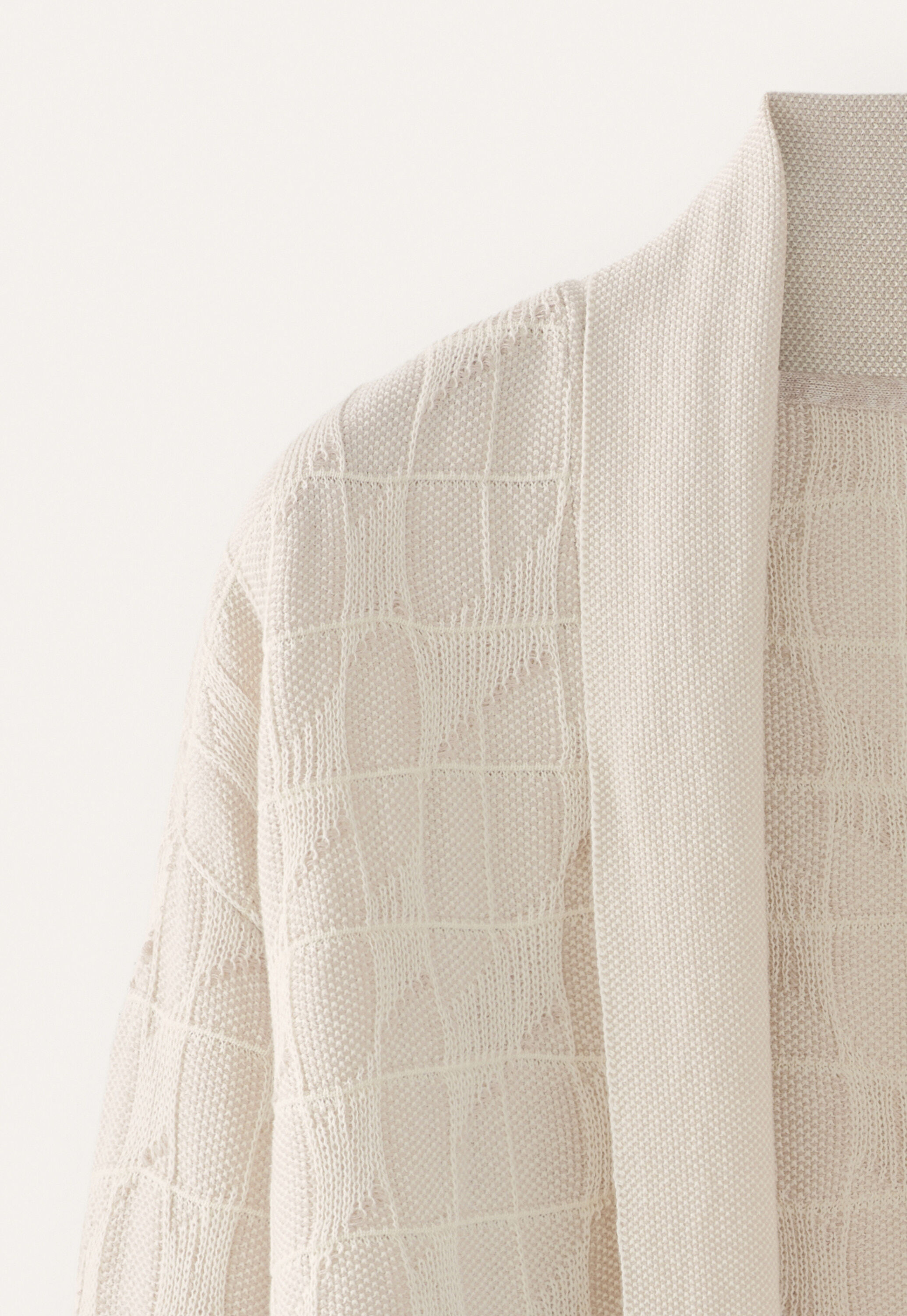 Patterned cardigan, Pale natural, large