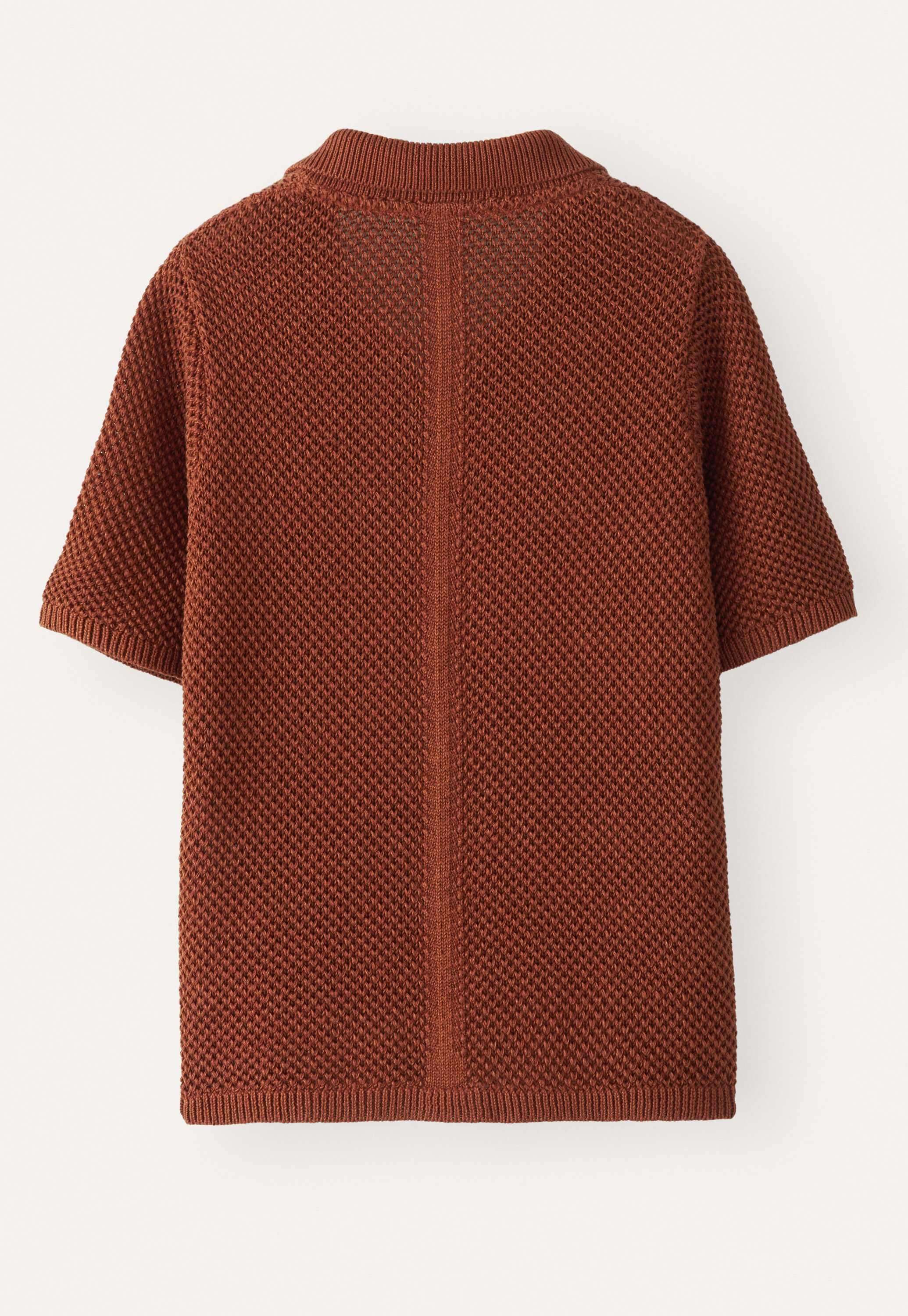 Moss-stitch collared cardigan