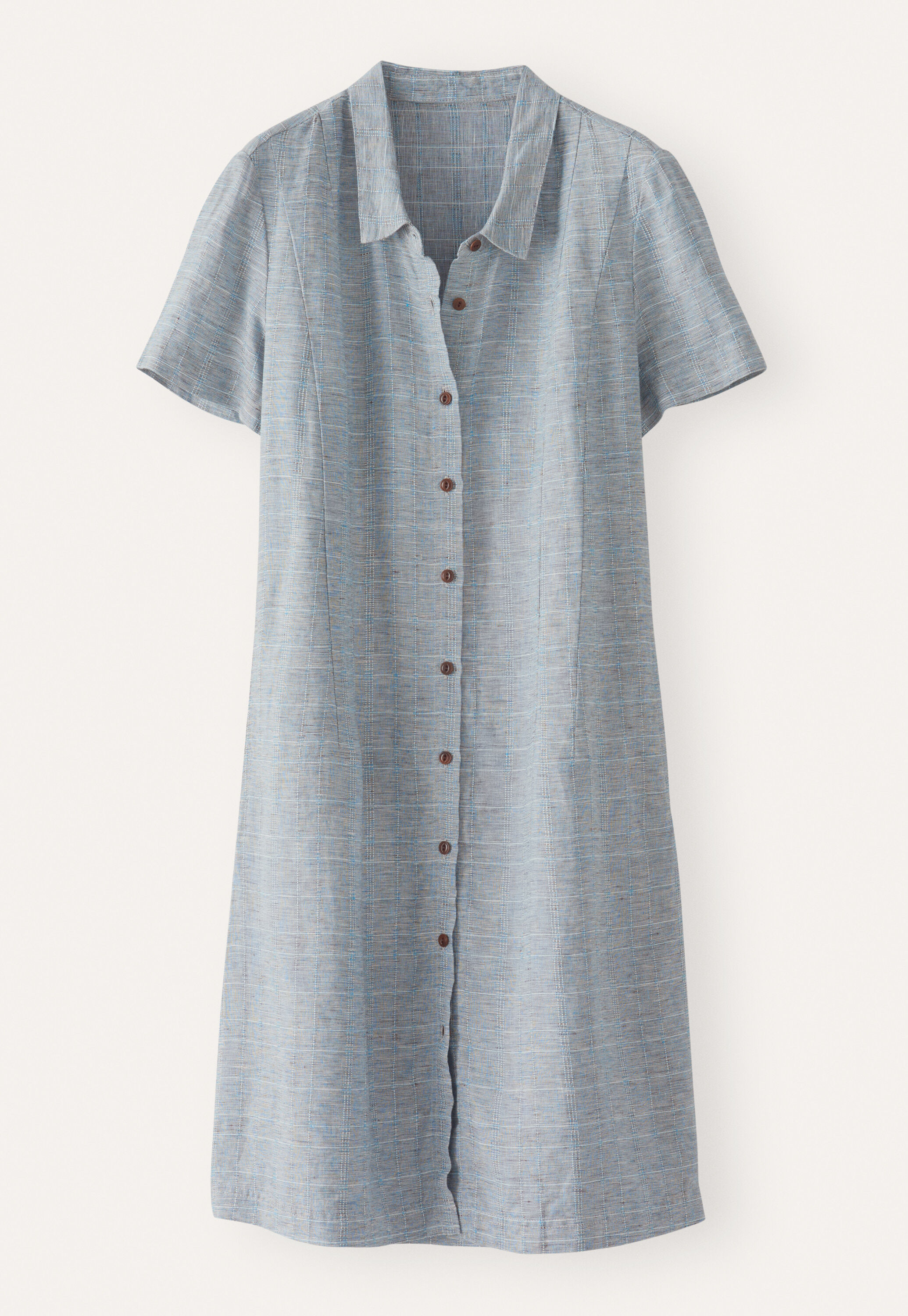 Checked button-through dress