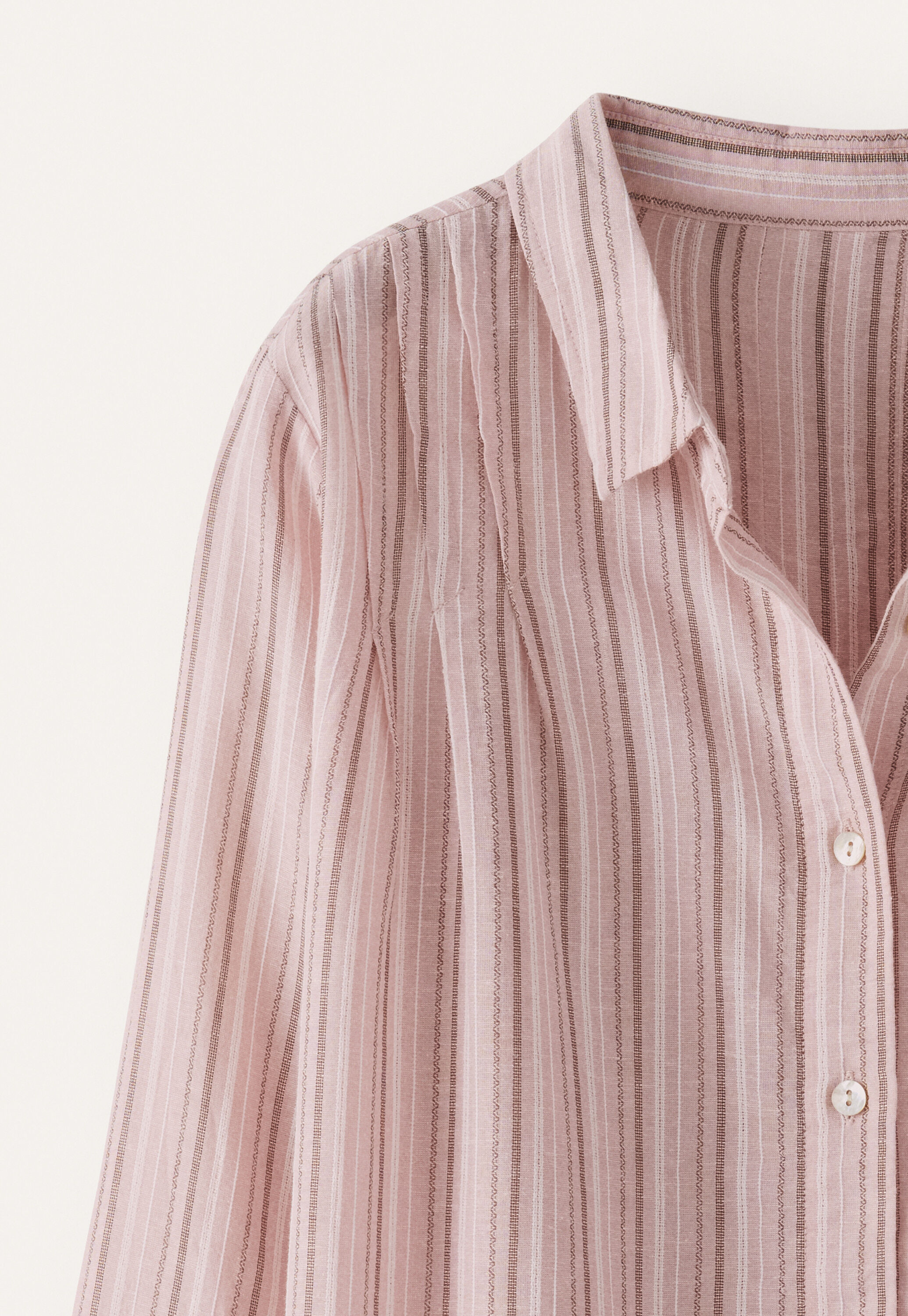 Striped pleated shirt
