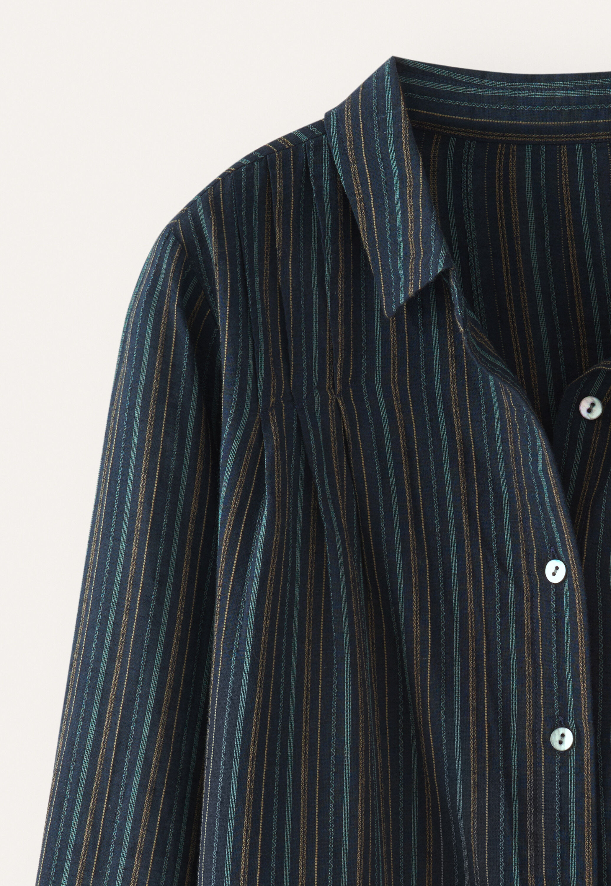Striped pleated shirt