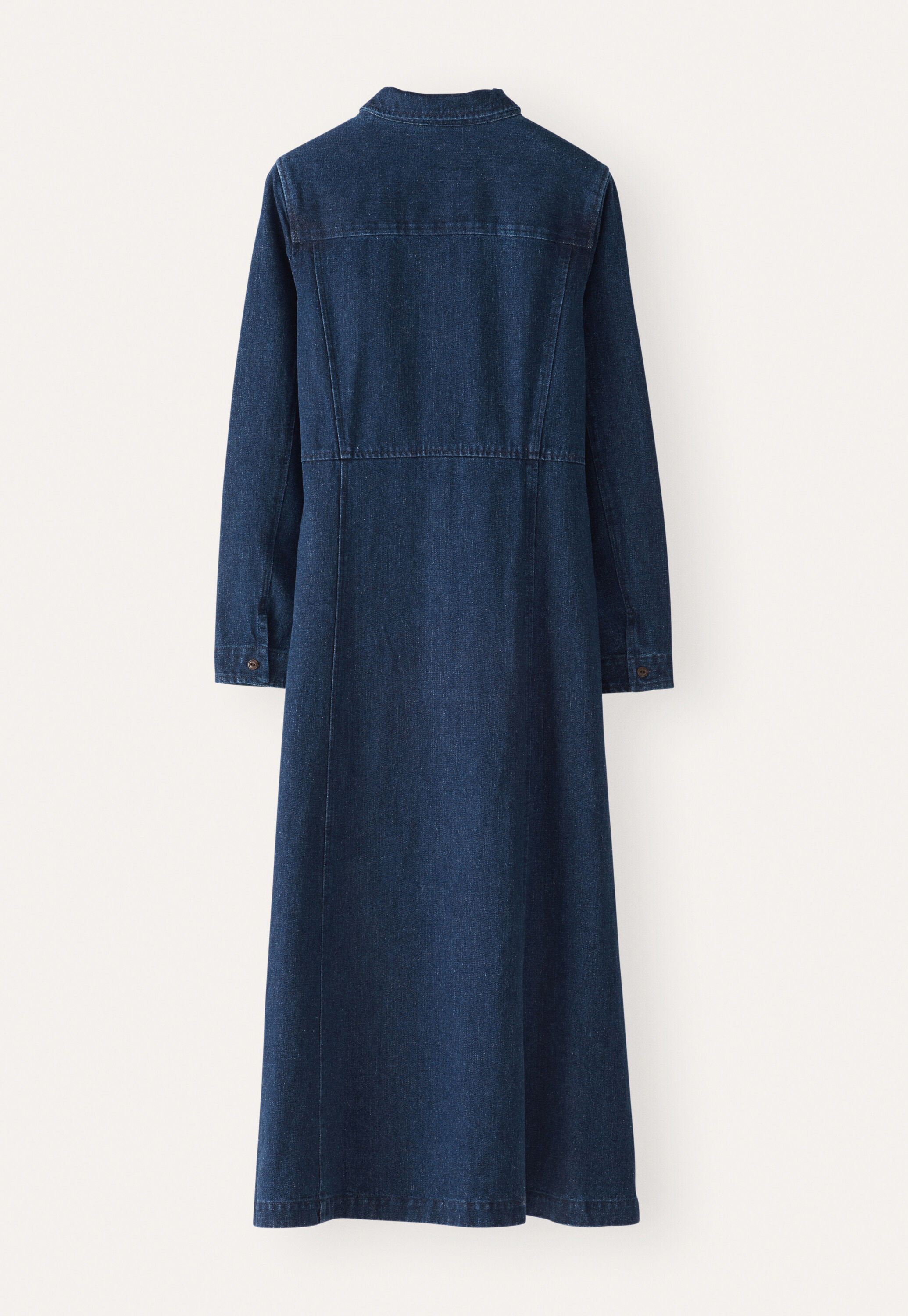 Indigo-dyed panelled dress, Dark denim, large
