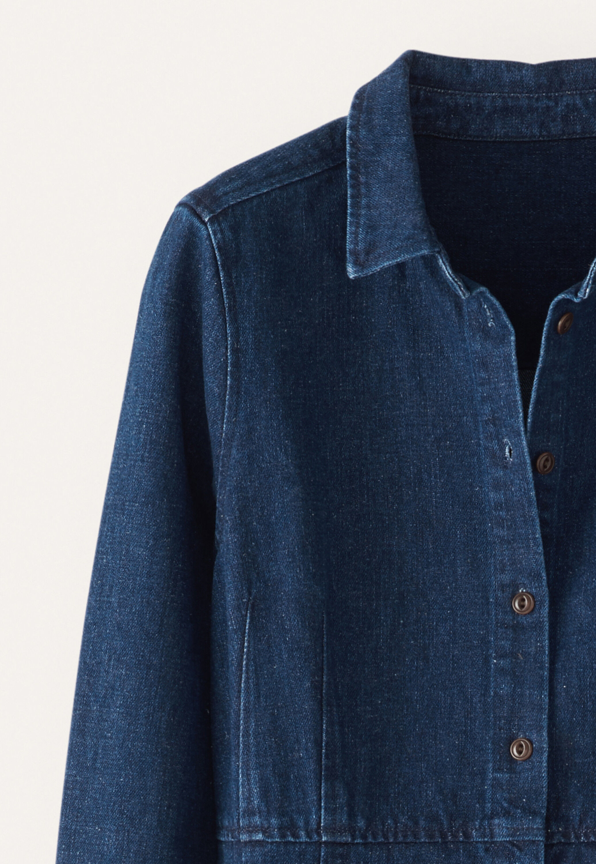 Indigo-dyed panelled dress, Dark denim, large