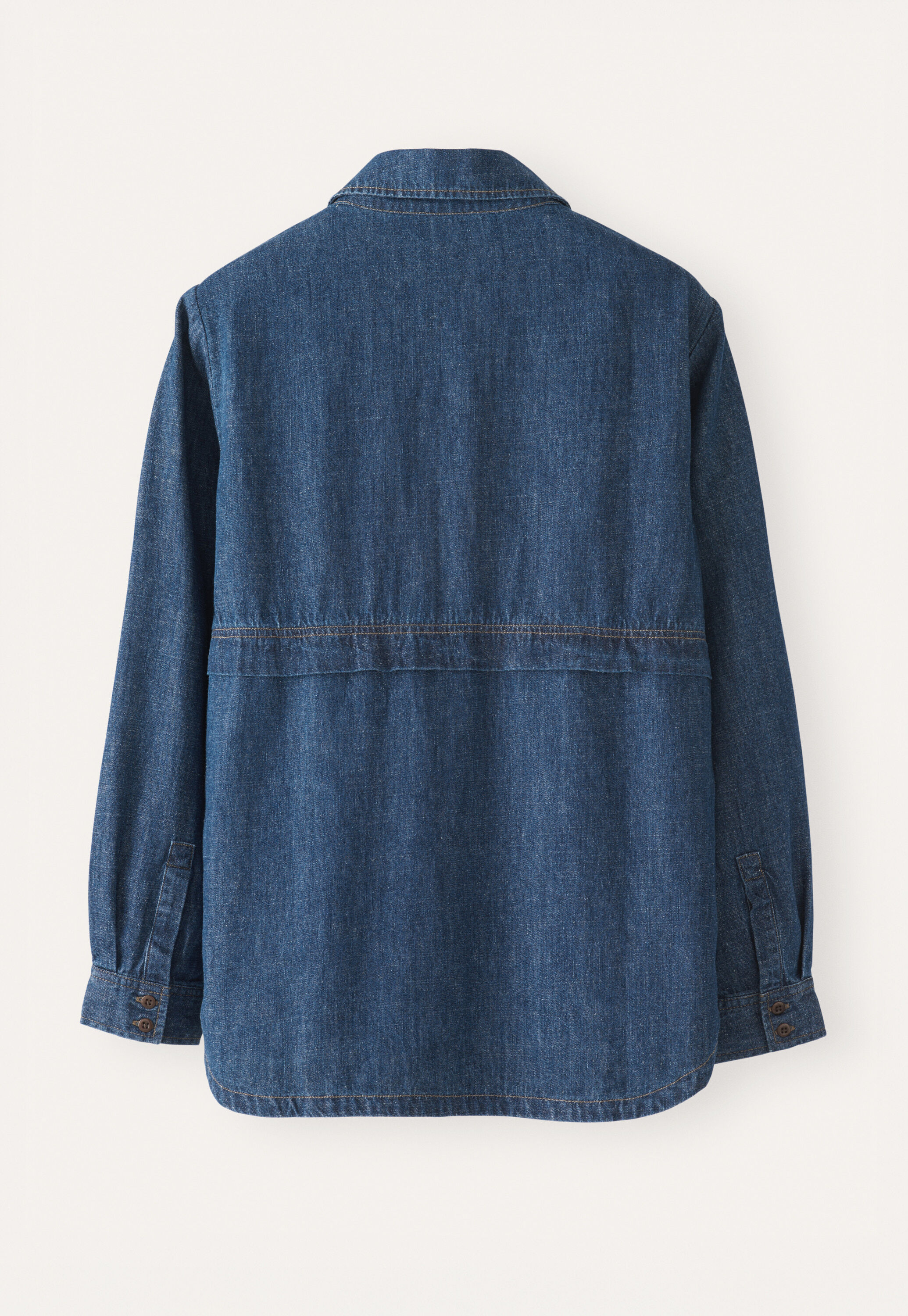 Indigo-dyed overshirt