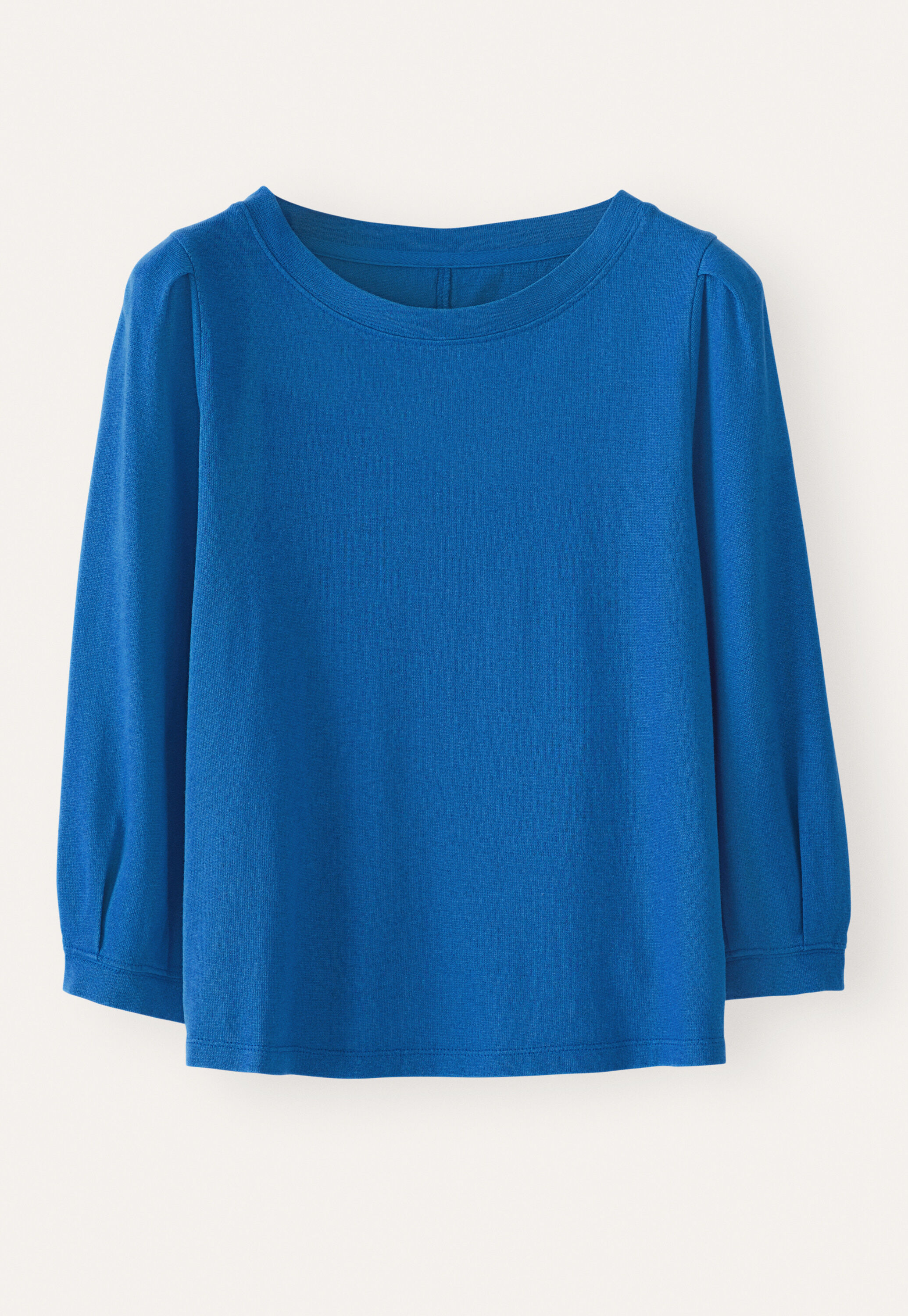 Pleated-sleeve jersey top