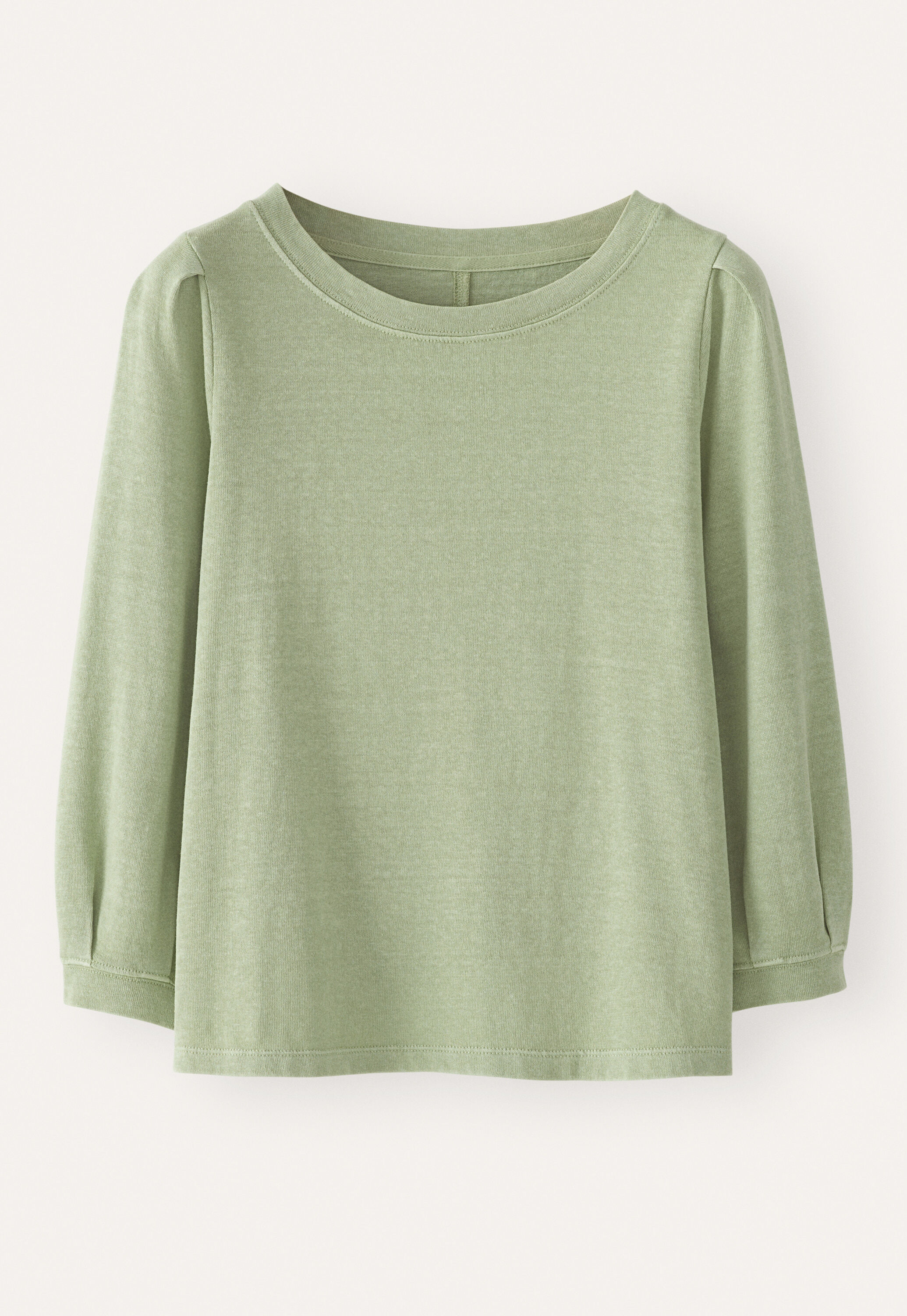 Pleated-sleeve jersey top