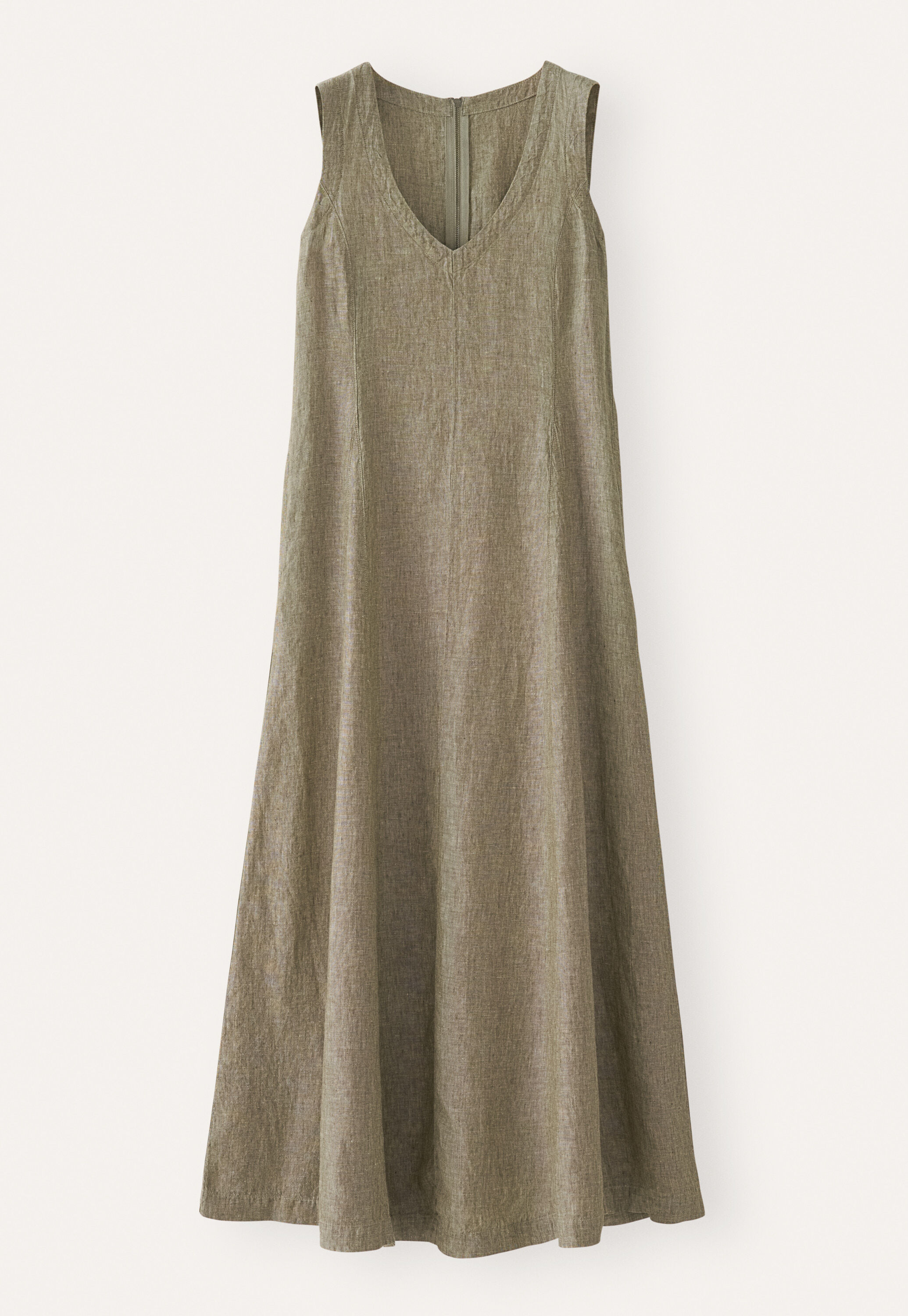 V-neck linen dress