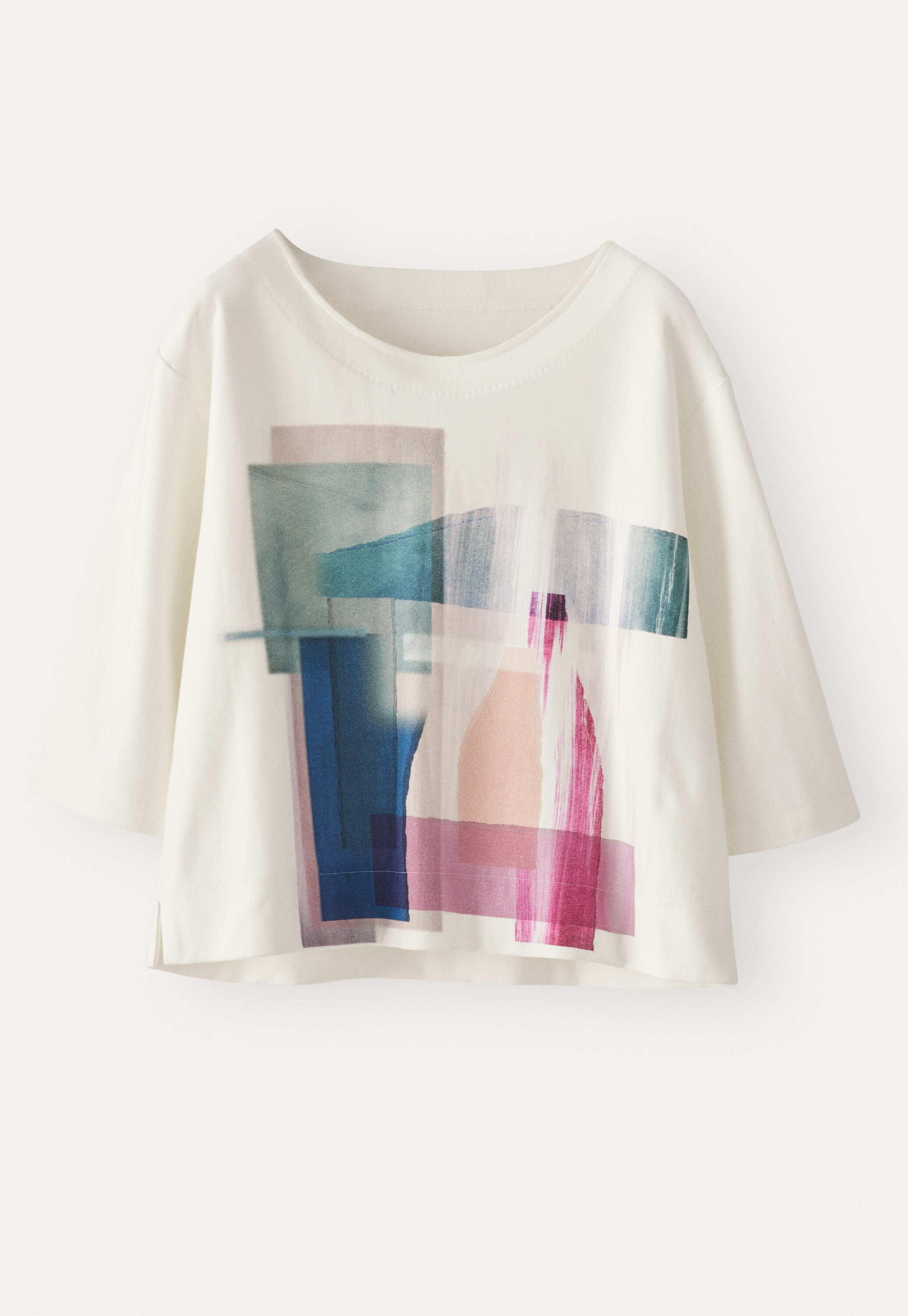 Printed top, Teal magenta, large