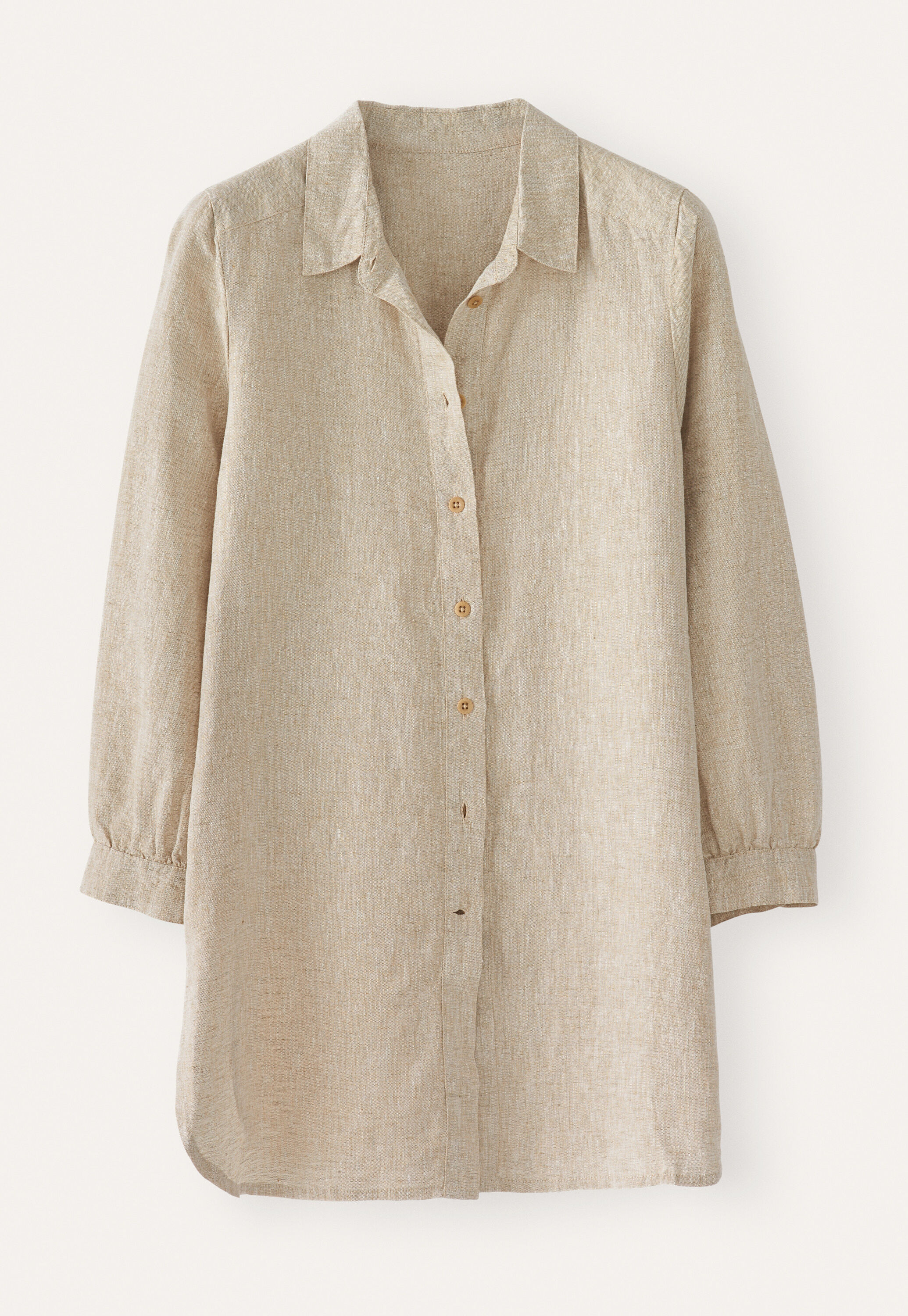 Deep side-split shirt