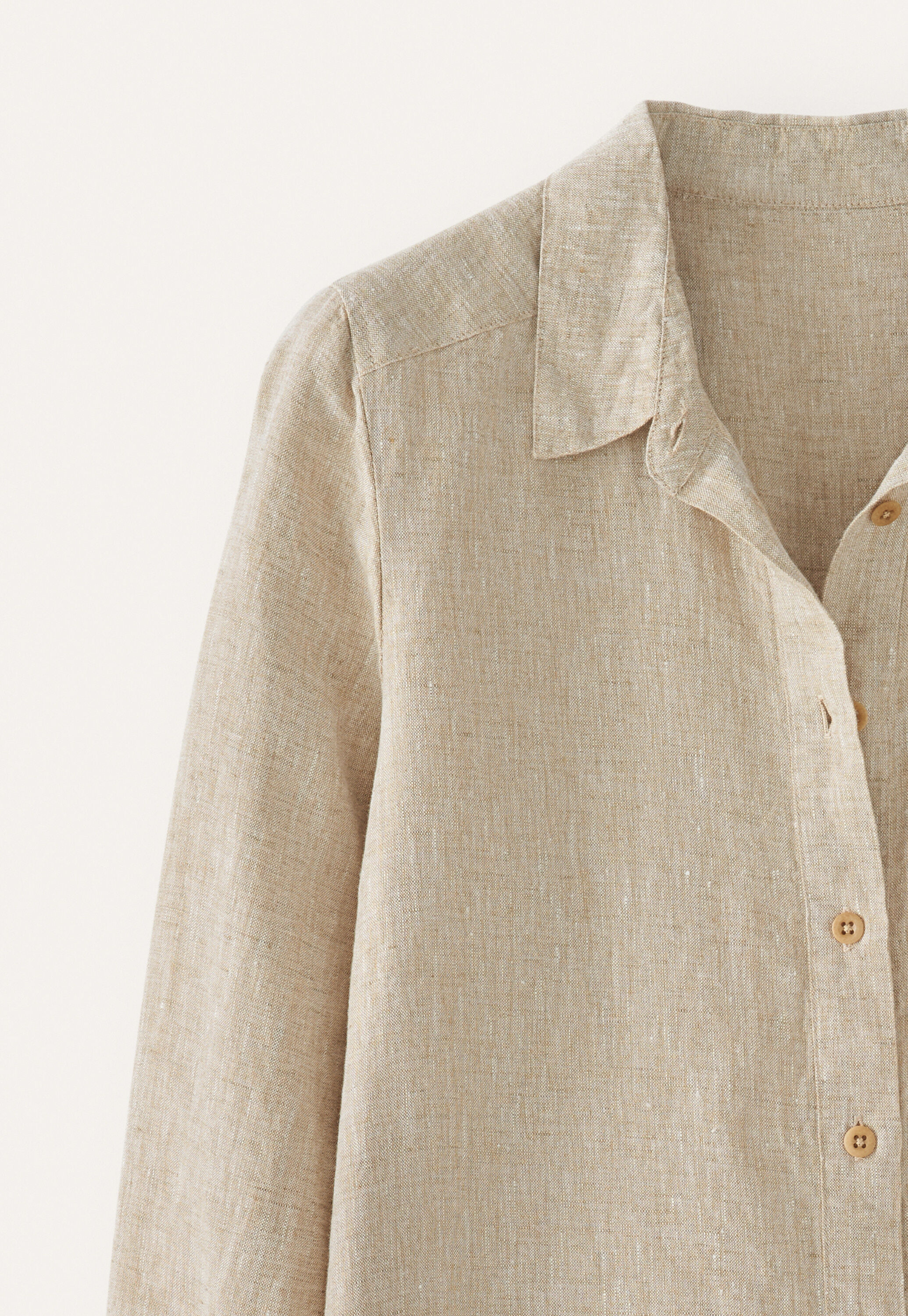 Deep side-split shirt