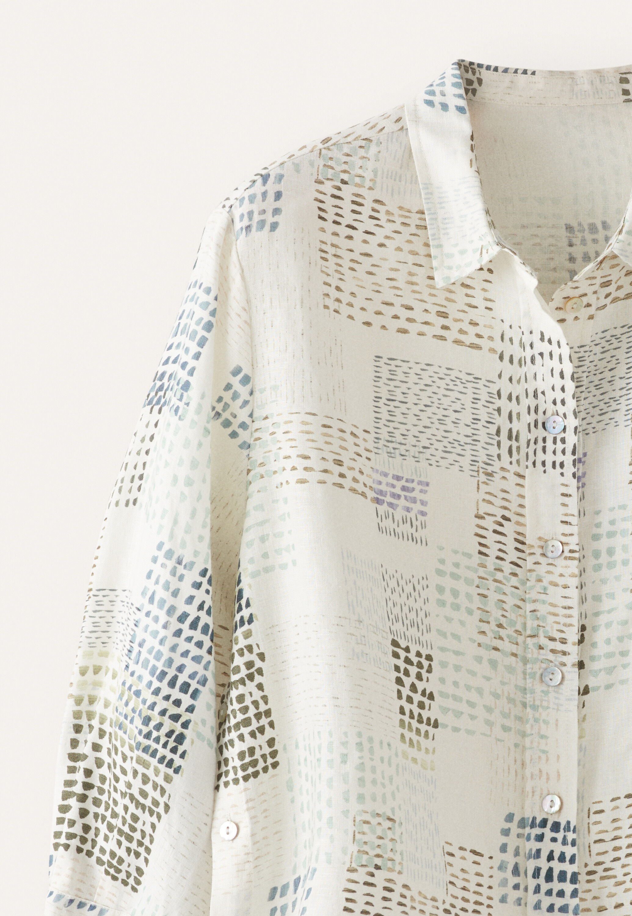 Printed shirt, Ecru sky, large
