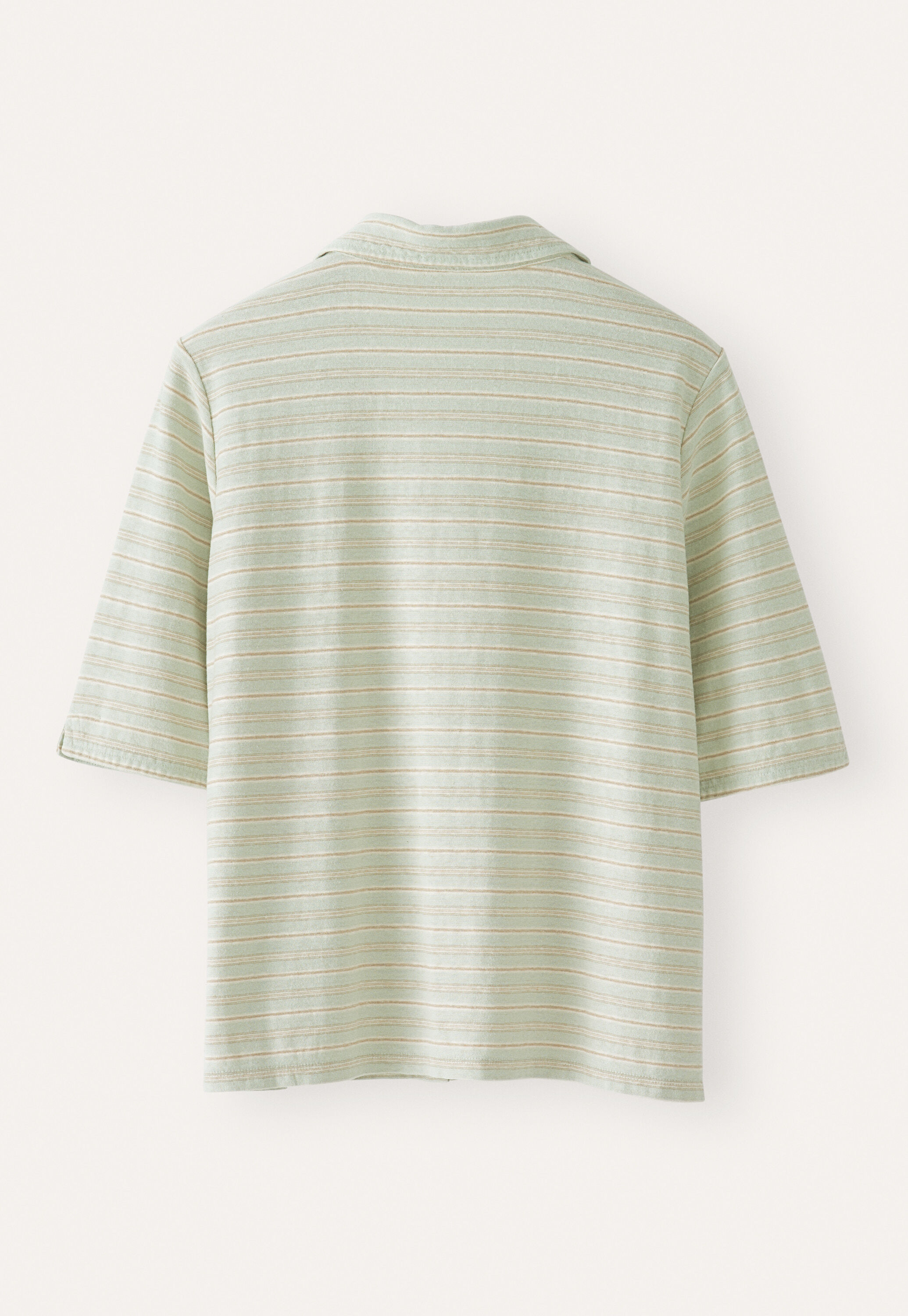 Striped jersey shirt, Mint taupe, large