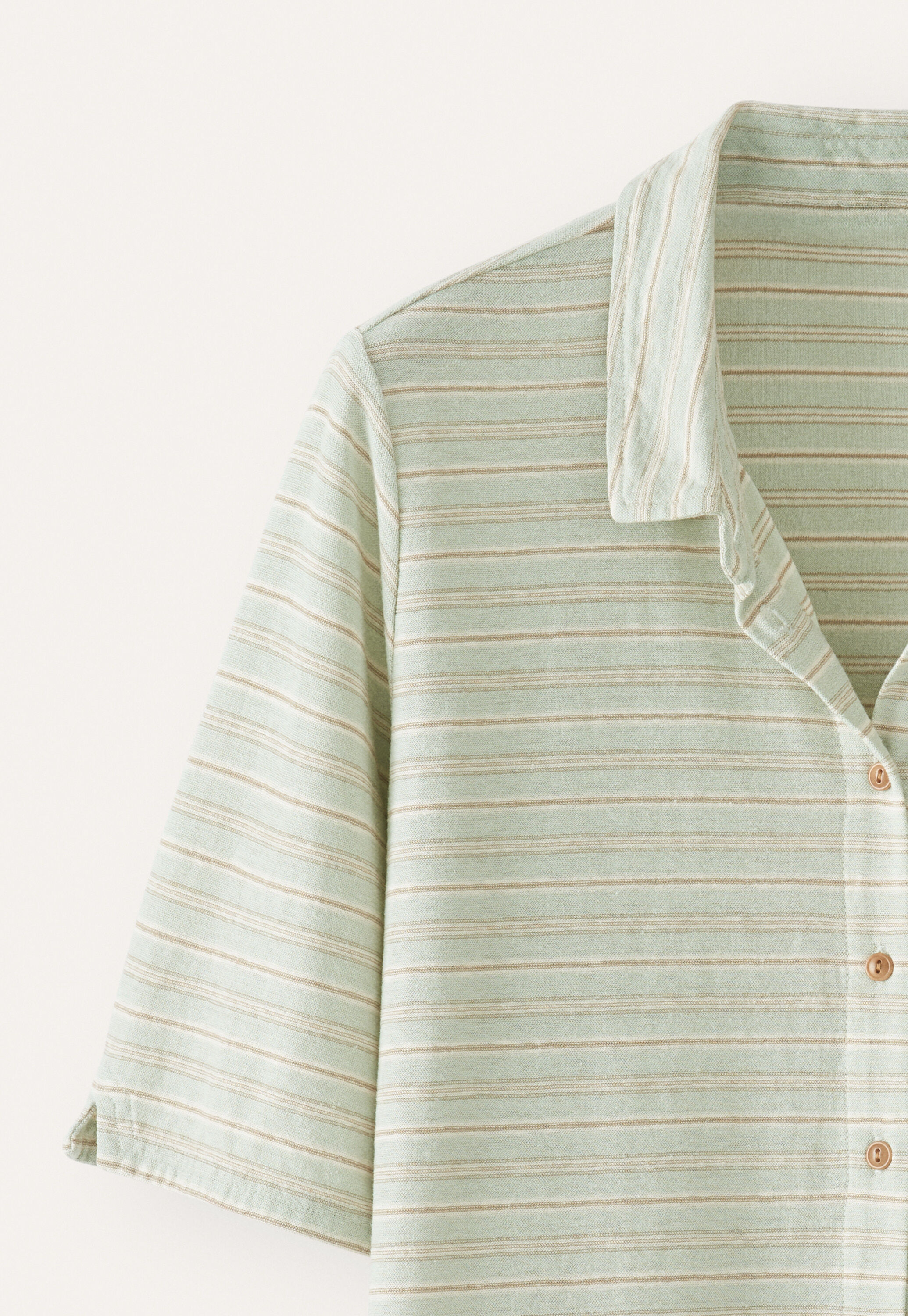 Striped jersey shirt, Mint taupe, large