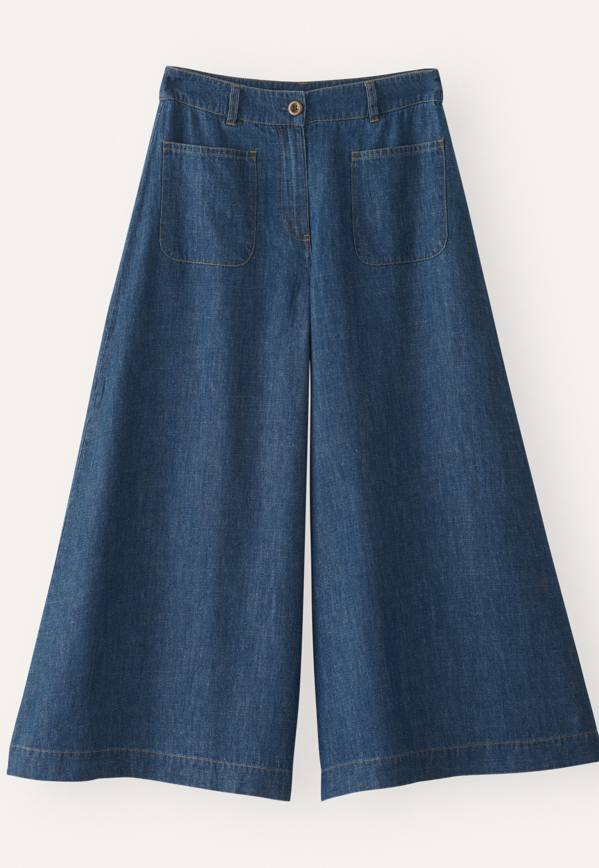 Indigo-dyed culottes