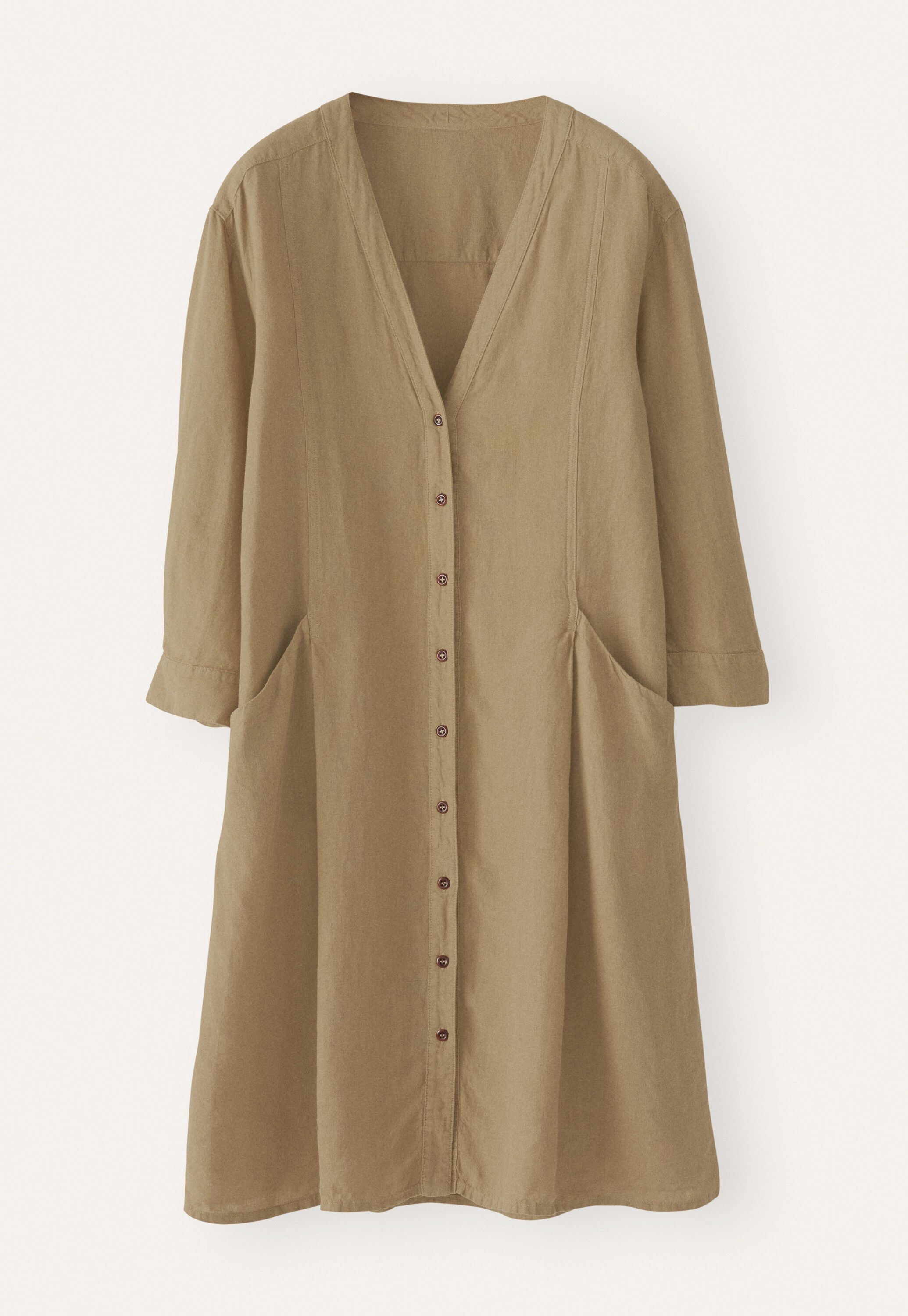 V-neck dress, Soft khaki, large