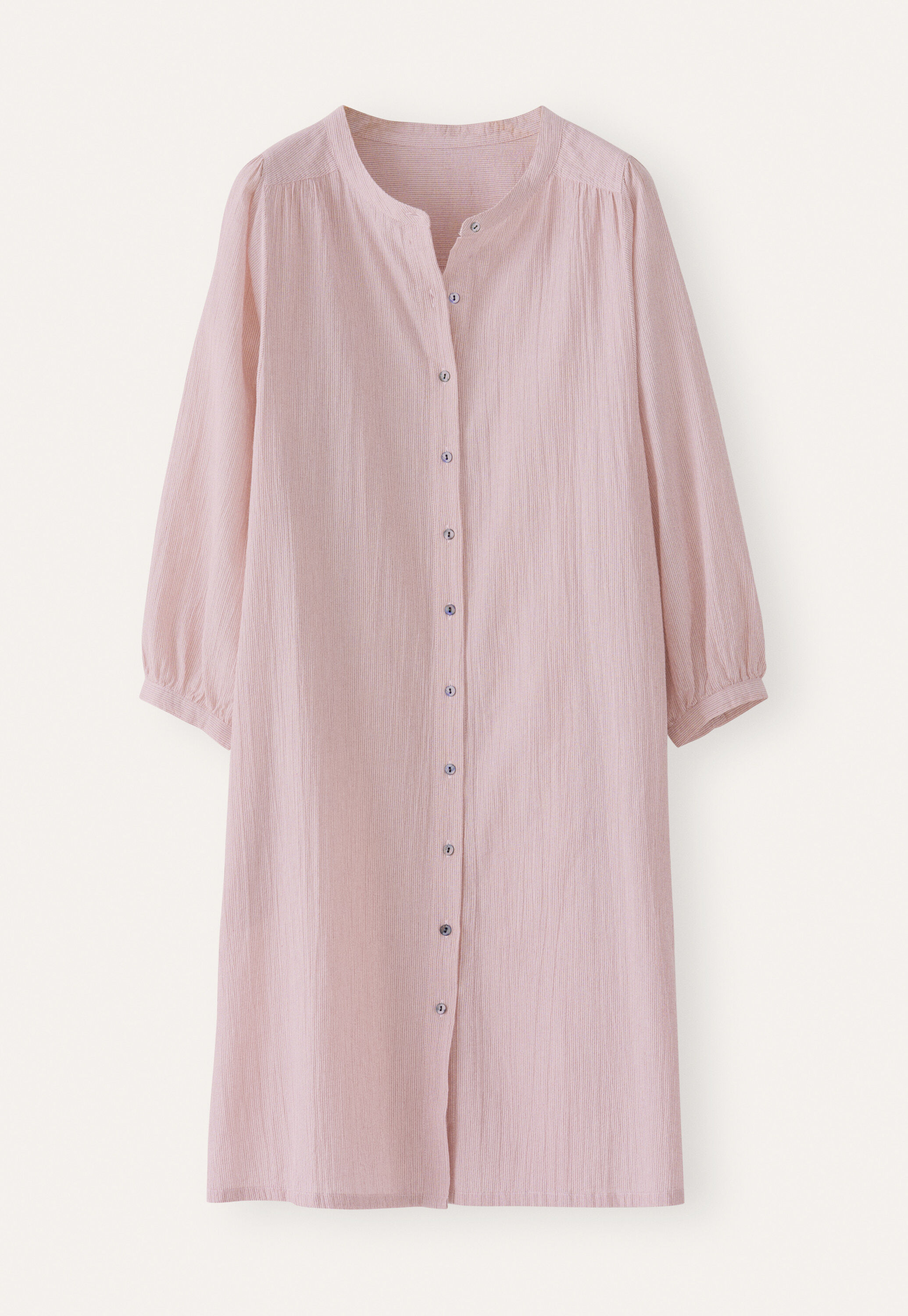Fine-striped button-through dress, Soft pink, large